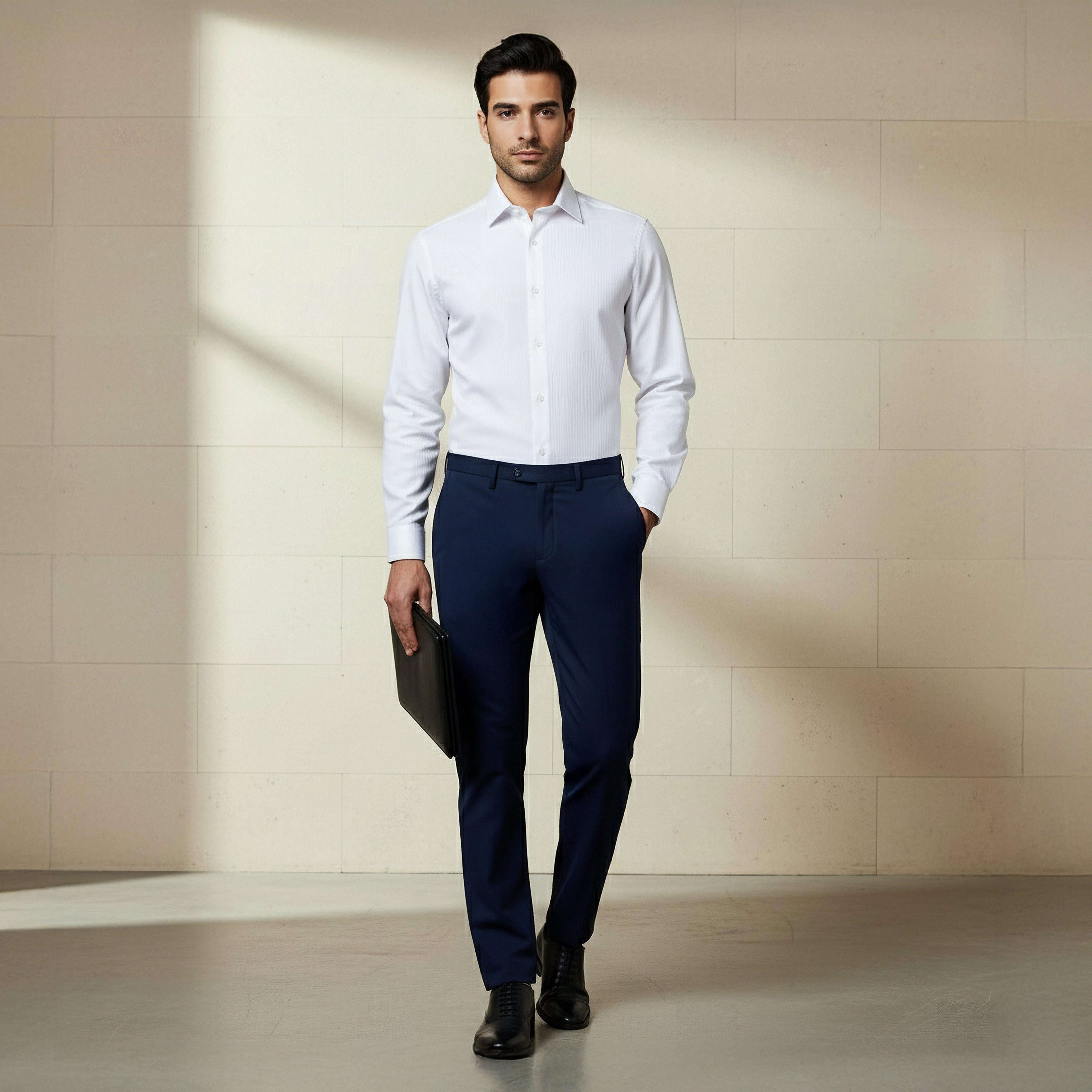 Slim Fit Flexi Waist Trousers-men-clothing-bottoms-trousersandchinos-trousers-image-2
