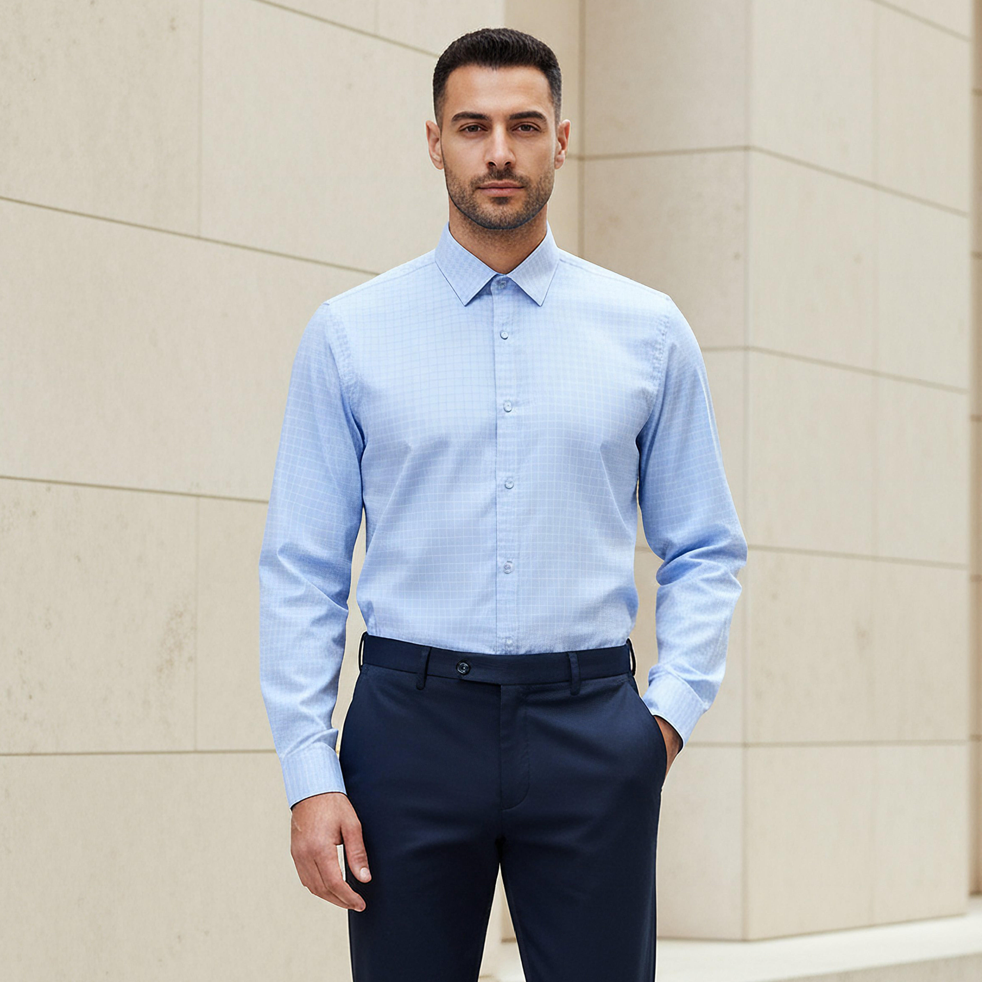 Men Regular Fit Checked Long Sleeve Shirt-men-clothing-shirts-image-1