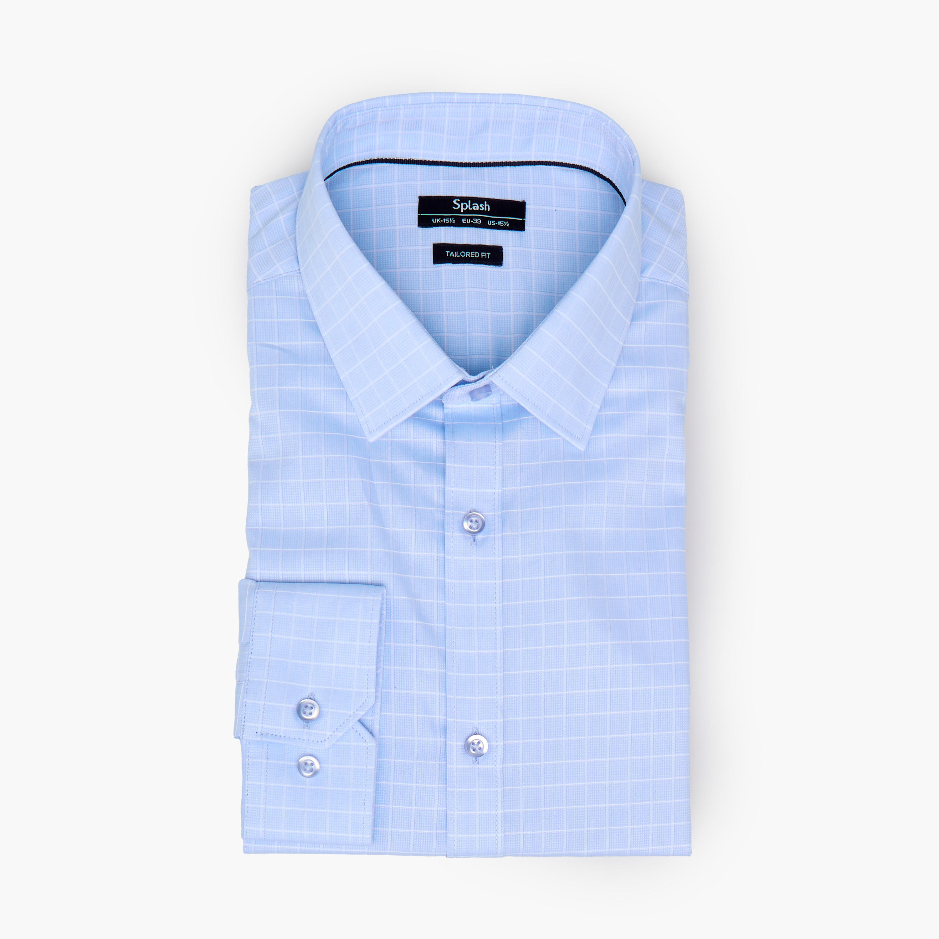 قميص مربعات بقصة عادية وأكمام طويلة للرجال-men-clothing-shirts-image-2