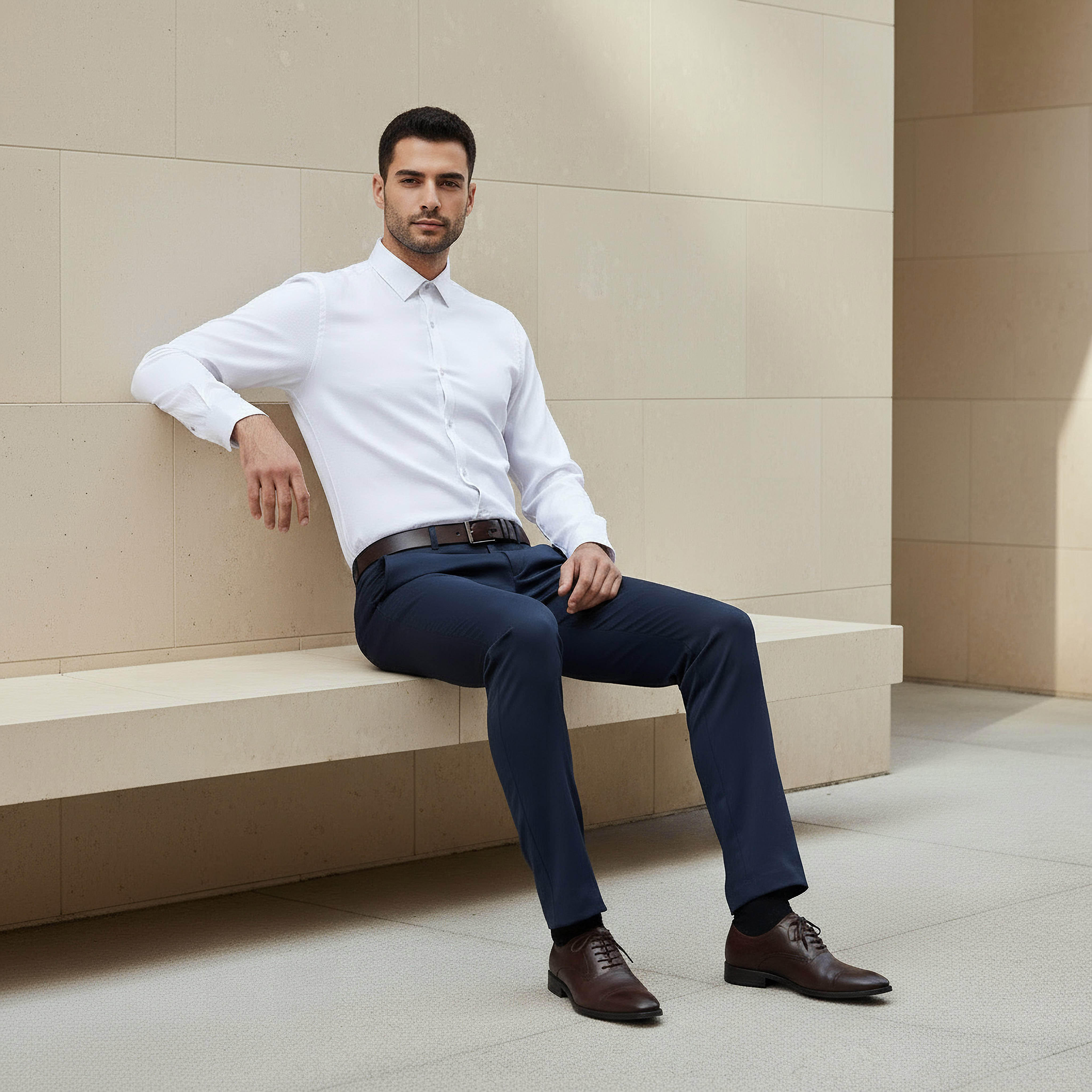 Men Regular Fit Collared Long Sleeve Shirt-men-clothing-shirts-image-5