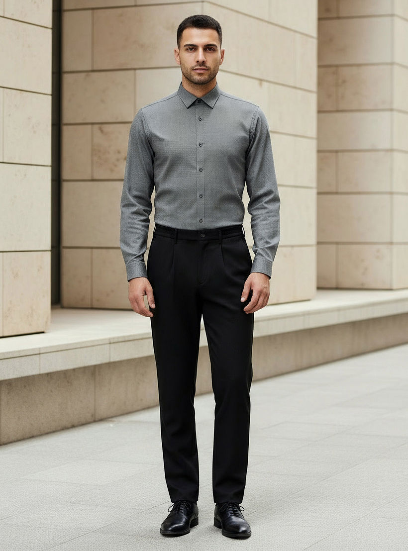 Men Regular Fit Textured Long Sleeve Shirt-men-clothing-shirts-image-4