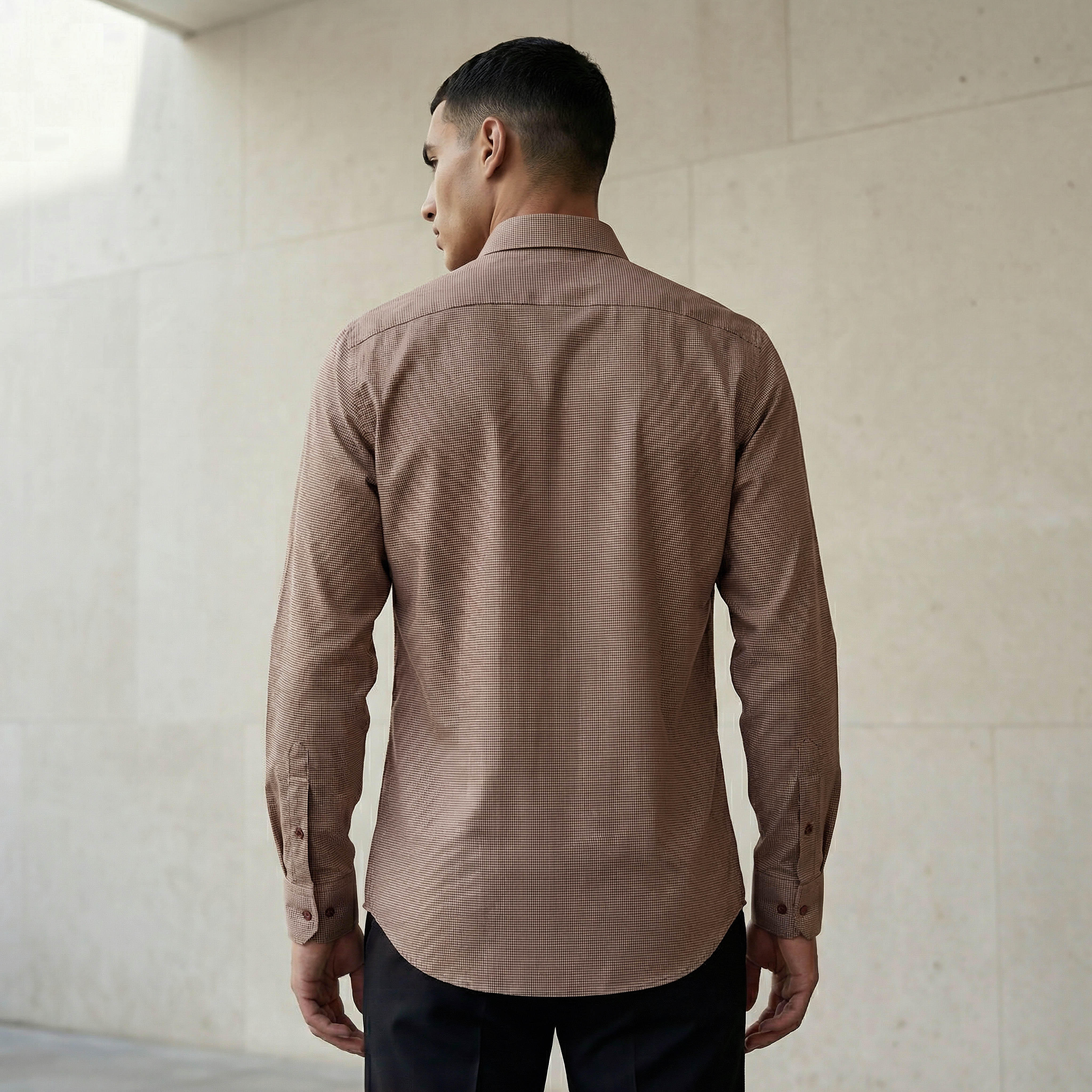 Men Regular Fit Collared Textured Long Sleeves Shirt-men-clothing-shirts-image-4