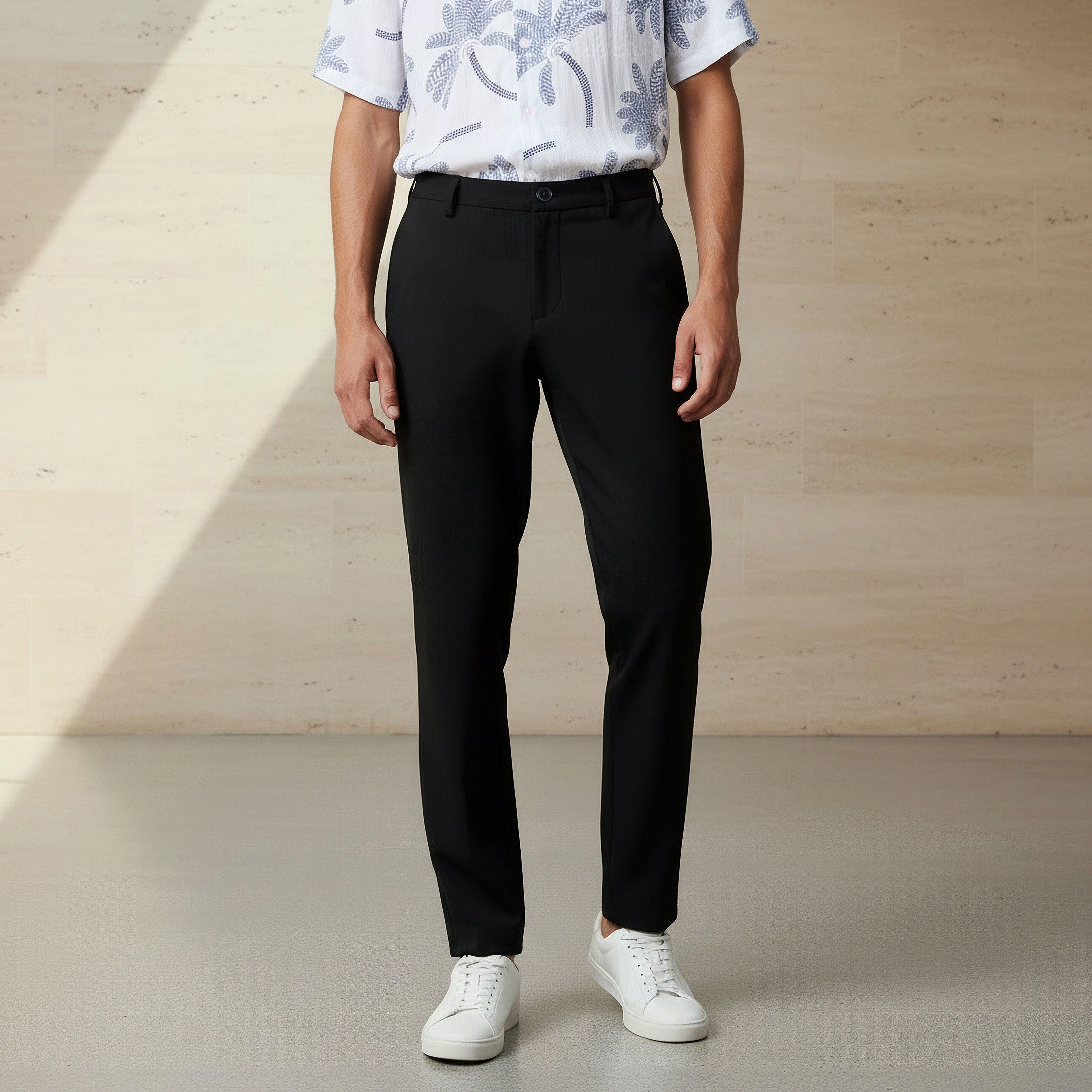 Slim Fit Flexi Waist Trousers-men-clothing-bottoms-trousersandchinos-trousers-image-1