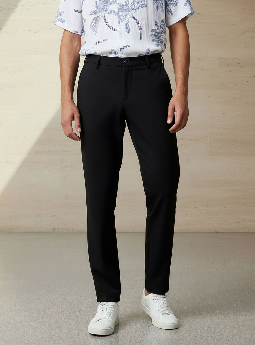 Slim Fit Flexi Waist Trousers-men-clothing-bottoms-trousersandchinos-trousers-image-1