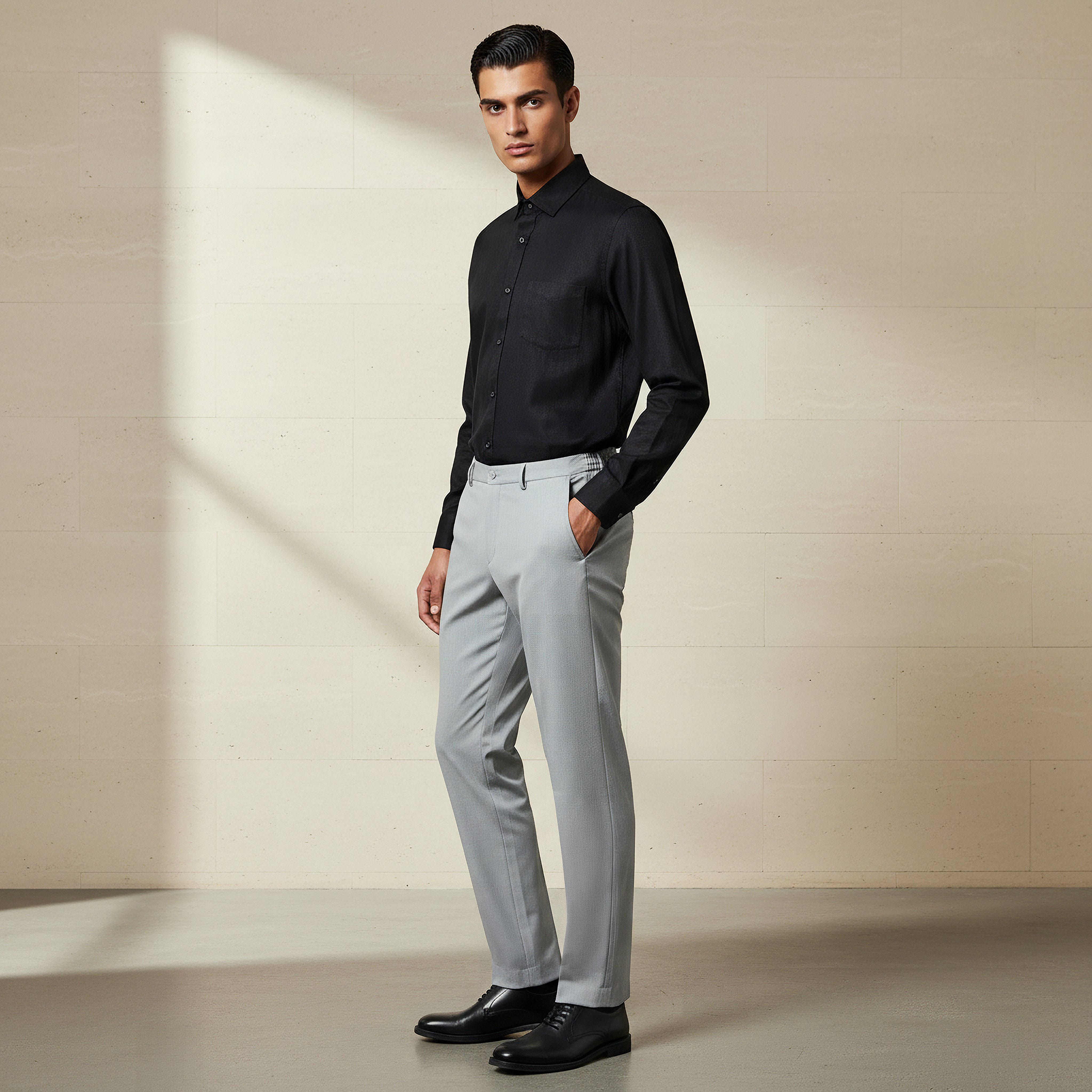 Slim Fit Flexi Waist Trousers-men-clothing-bottoms-trousersandchinos-trousers-image-2