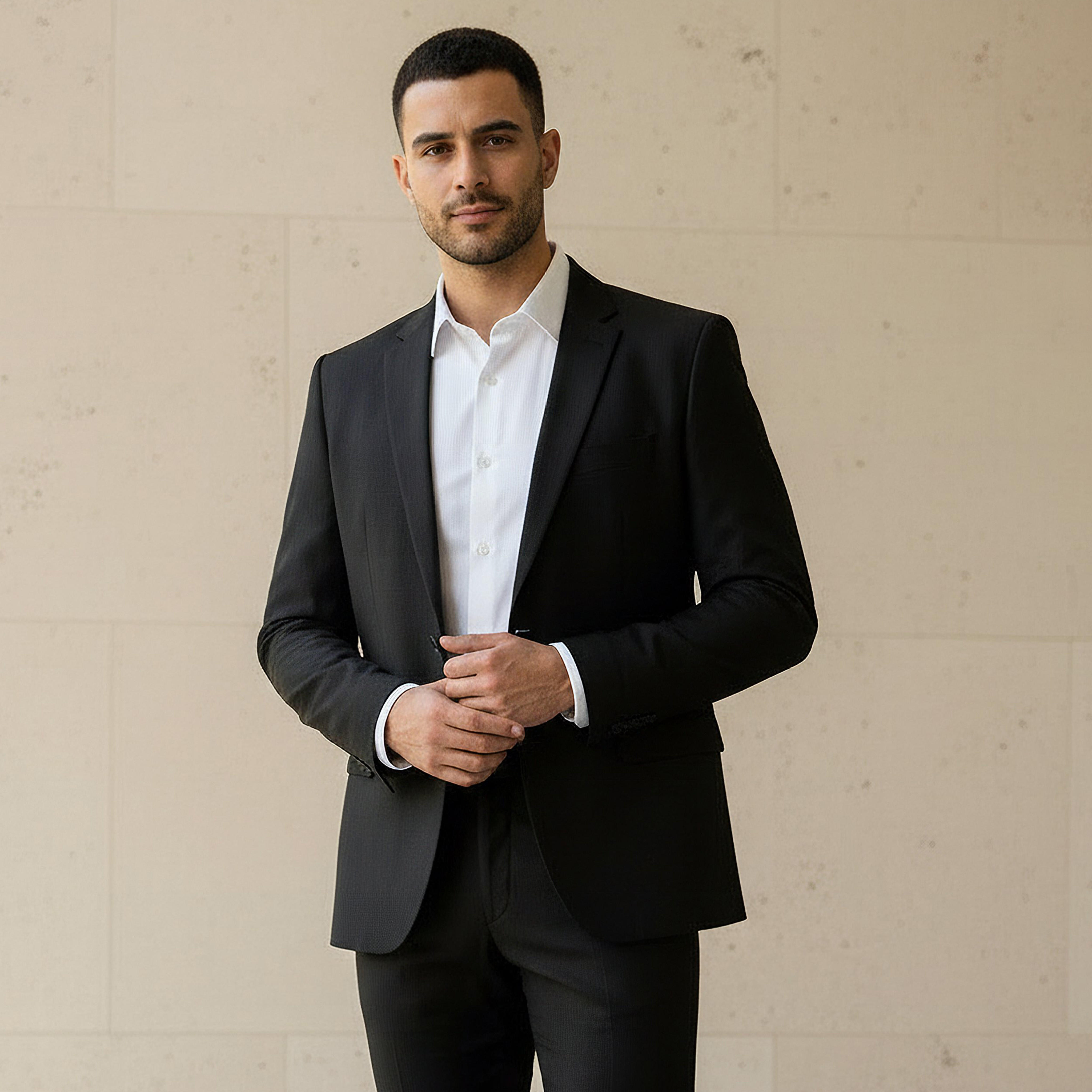 Men Slim Fit Herringbone Linen Blend Blazer-men-winterwear-jacketsandblazers-image-1