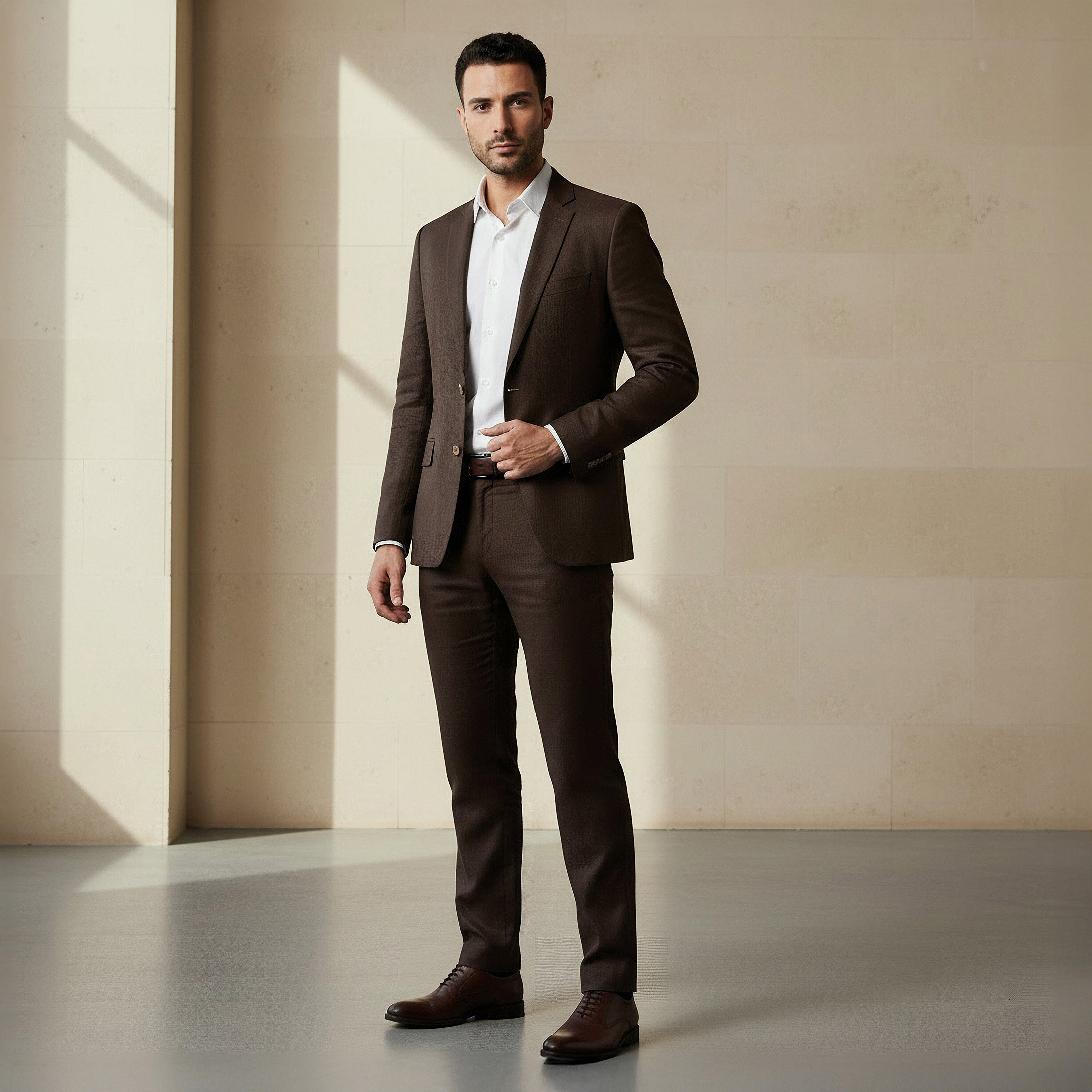 Men Slim Fit Herringbone Linen Blend Blazer-men-winterwear-jacketsandblazers-image-3