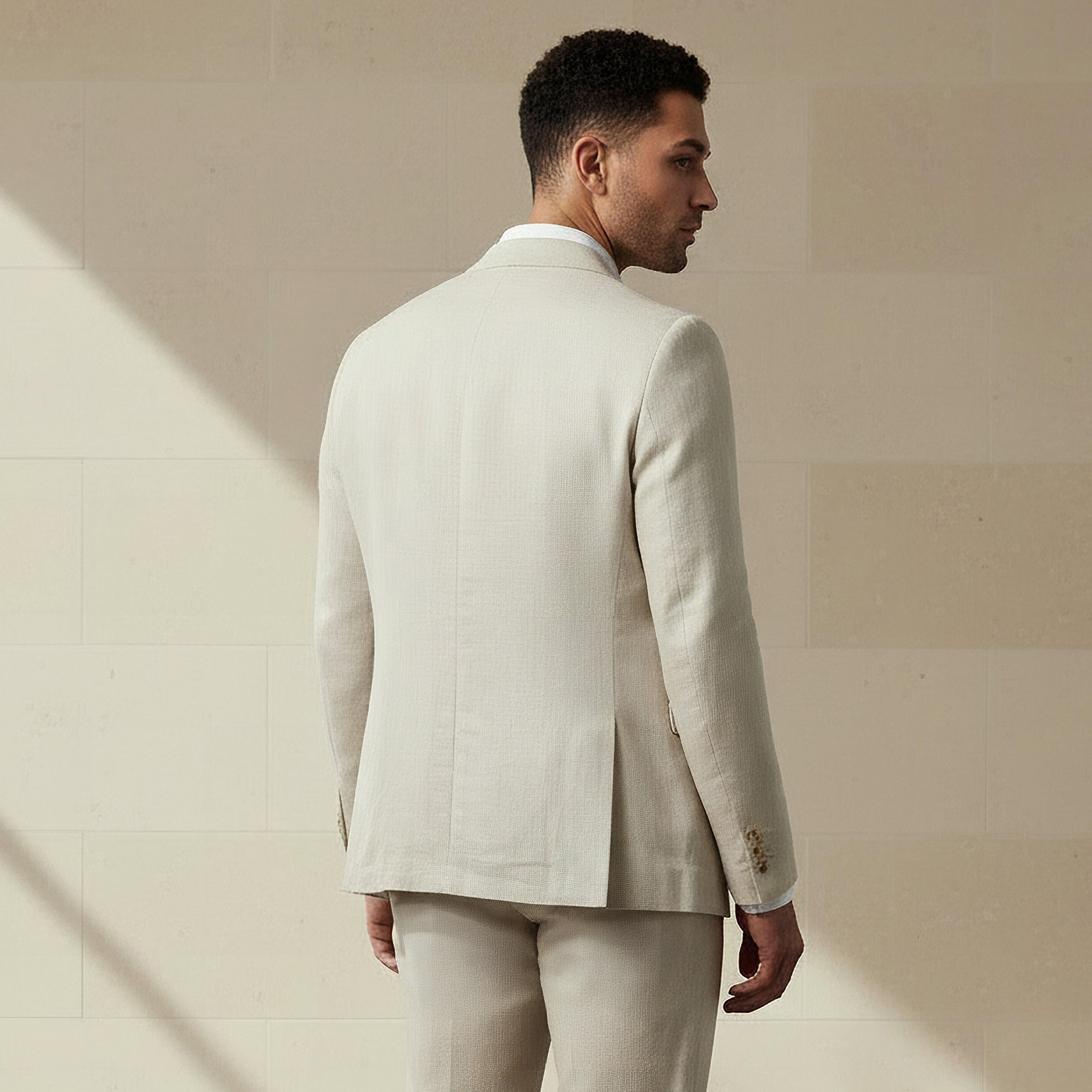 Men Slim Fit Herringbone Linen Blend Blazer-men-winterwear-jacketsandblazers-image-3