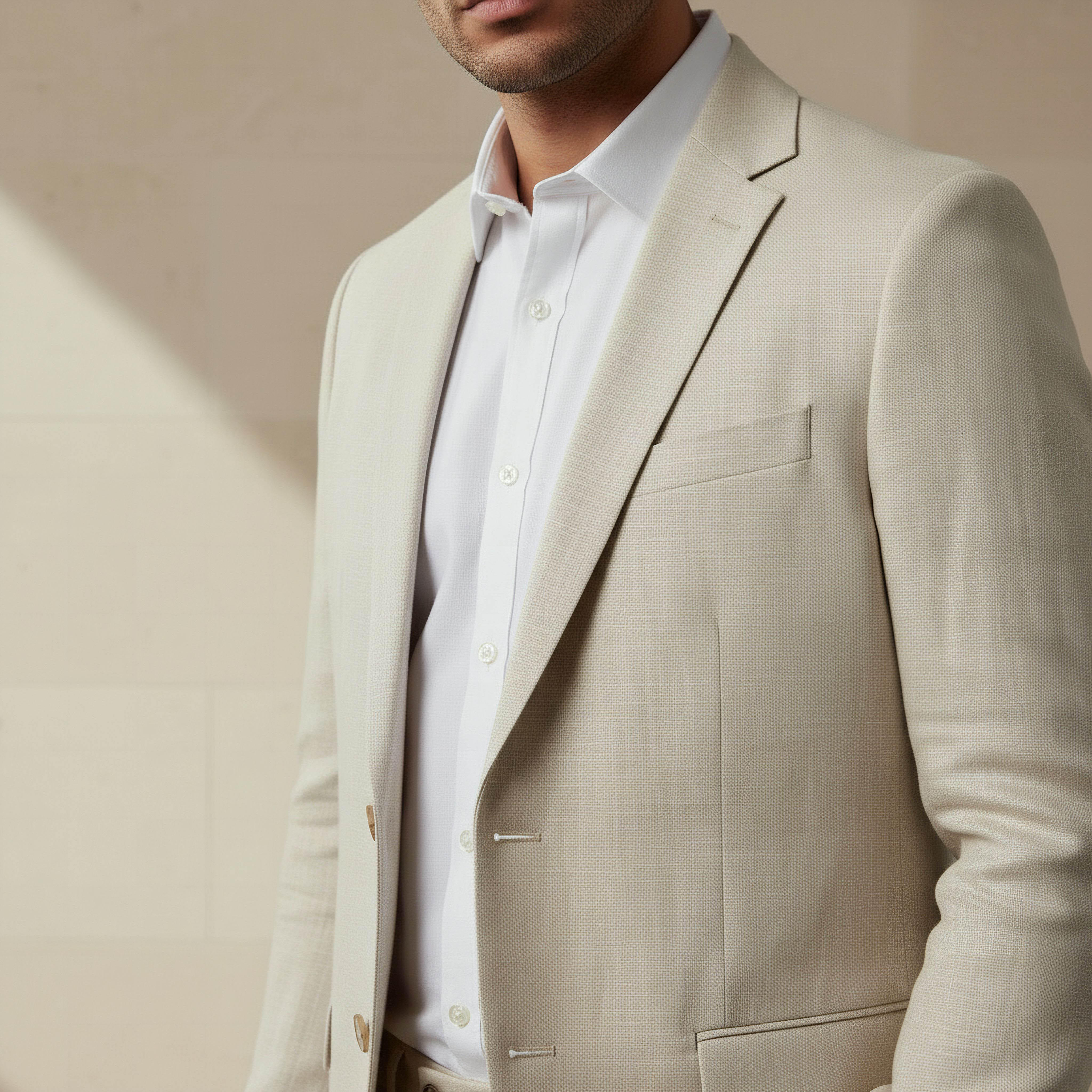 بليزر من مزيج الكتان هيرينغبون بقصّة سليم-men-winterwear-jacketsandblazers-image-4