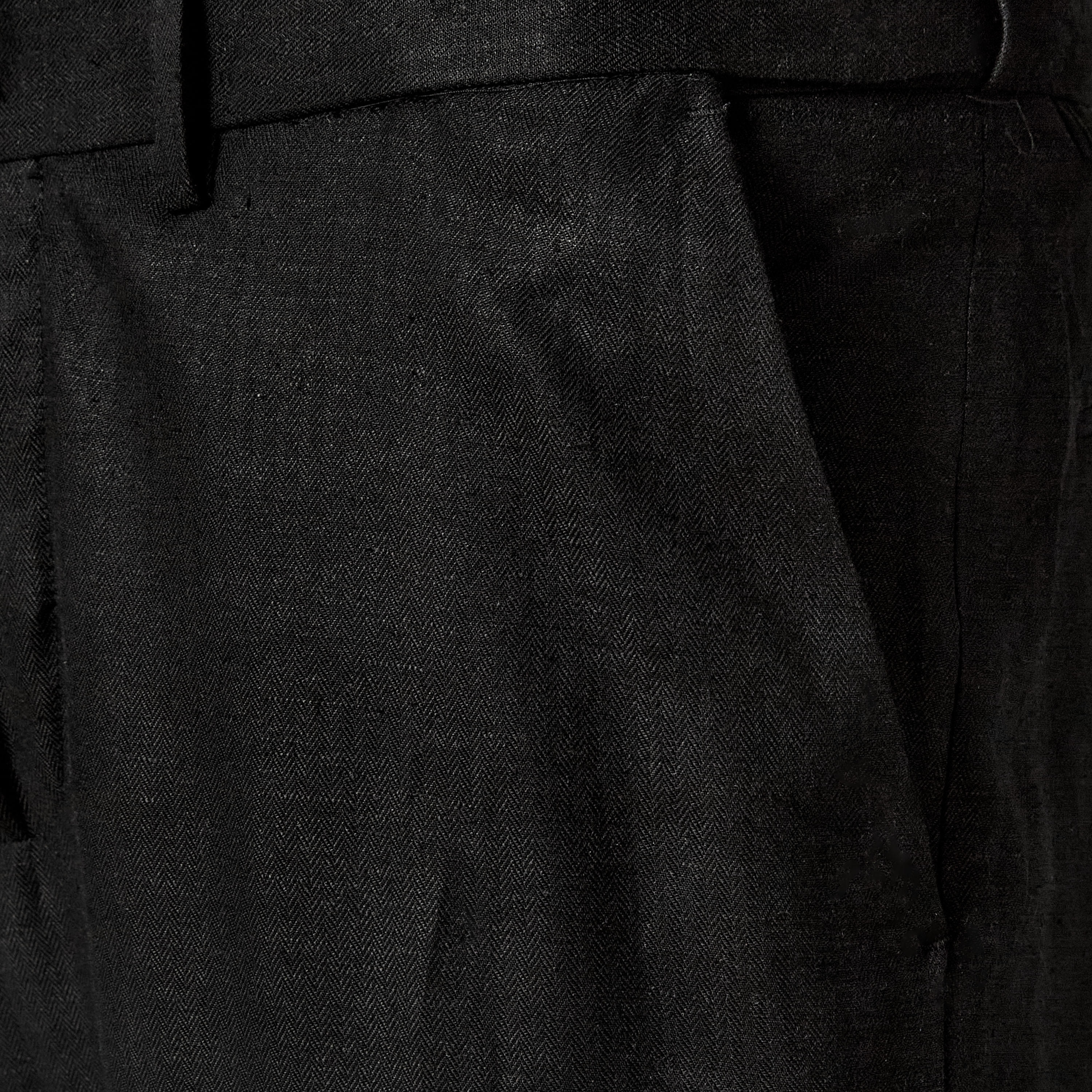 Slim Fit Linen Blend Flexi Waist Formal Trousers-men-clothing-coordsets-image-2
