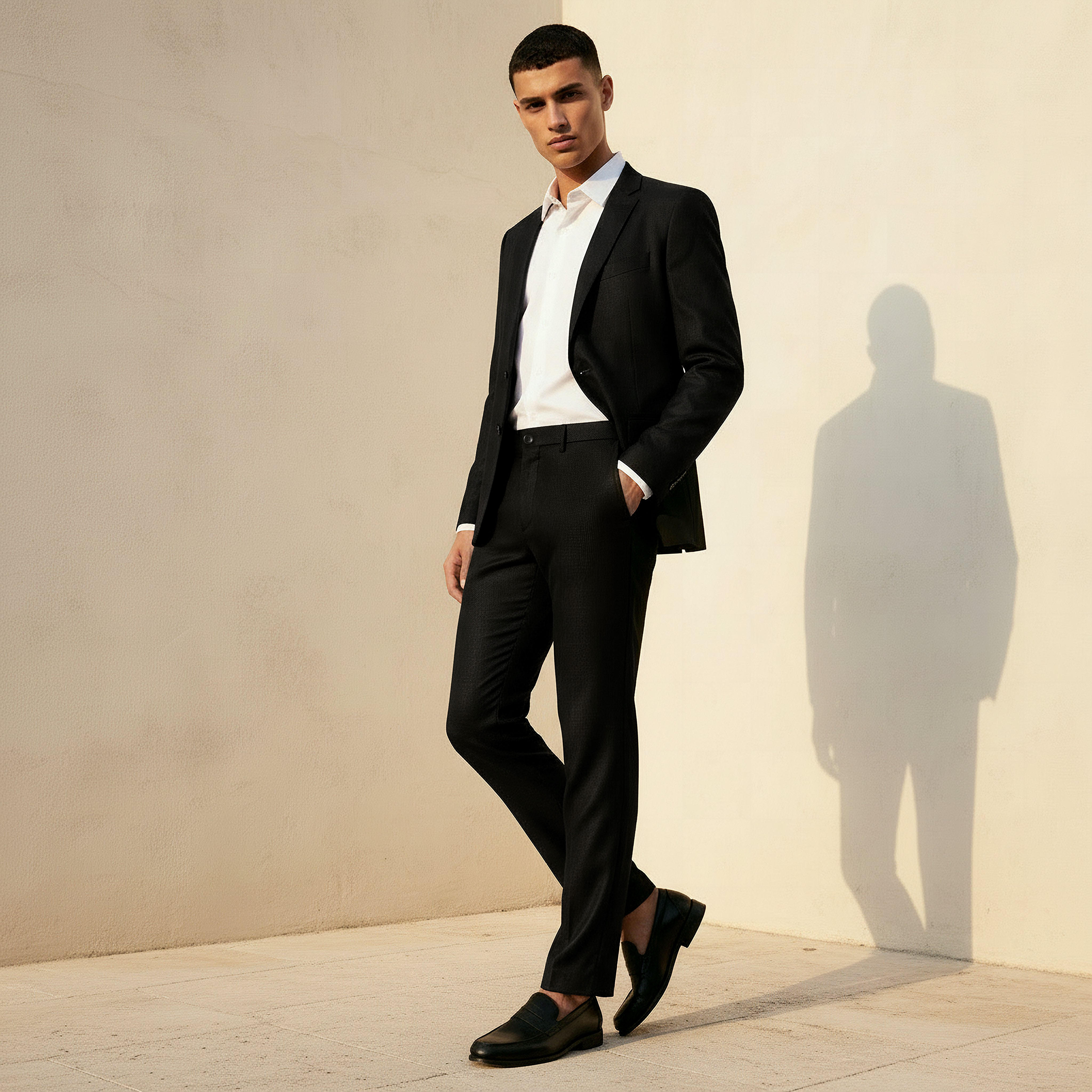 Slim Fit Linen Blend Flexi Waist Formal Trousers-men-clothing-coordsets-image-3