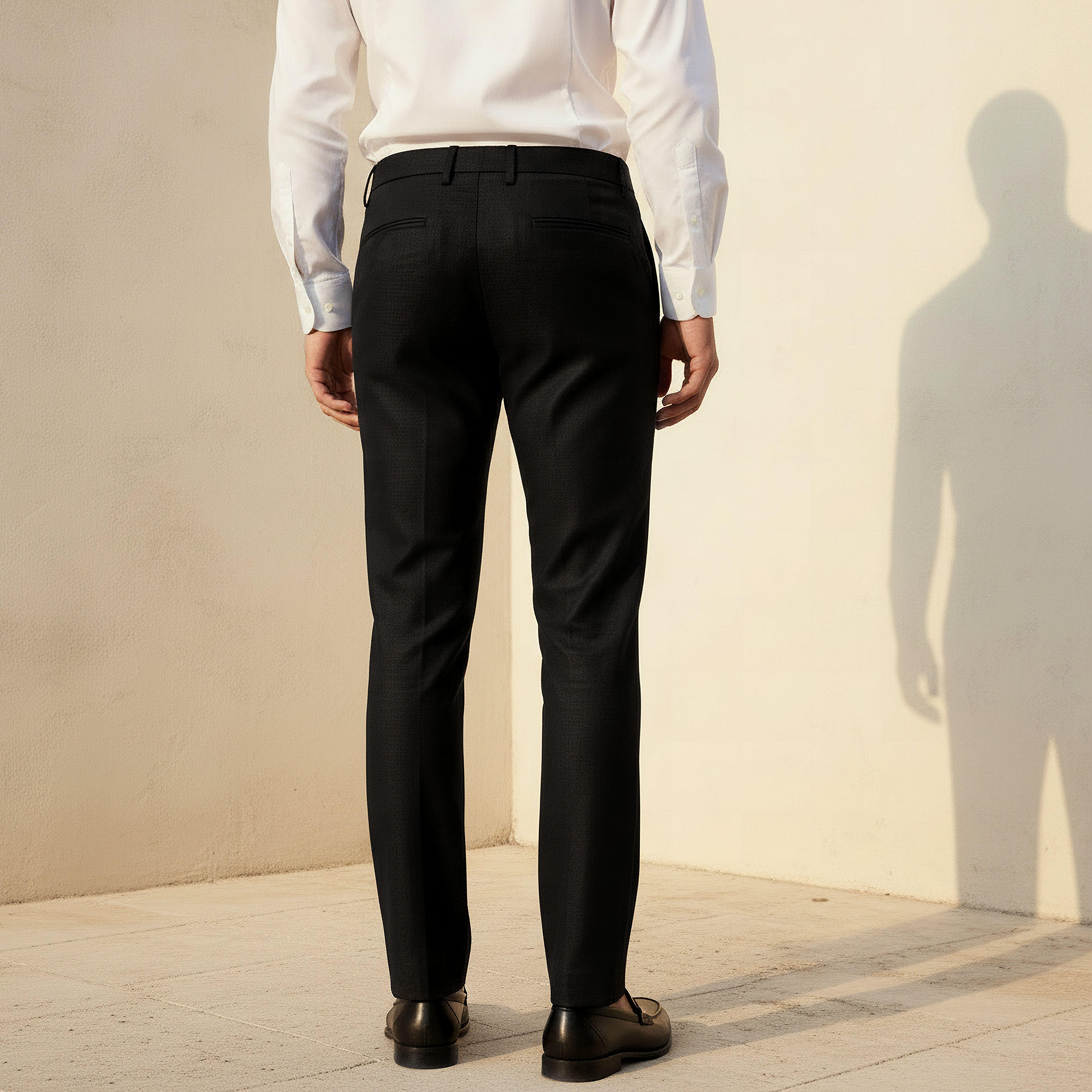 Slim Fit Linen Blend Flexi Waist Formal Trousers-men-clothing-coordsets-image-4