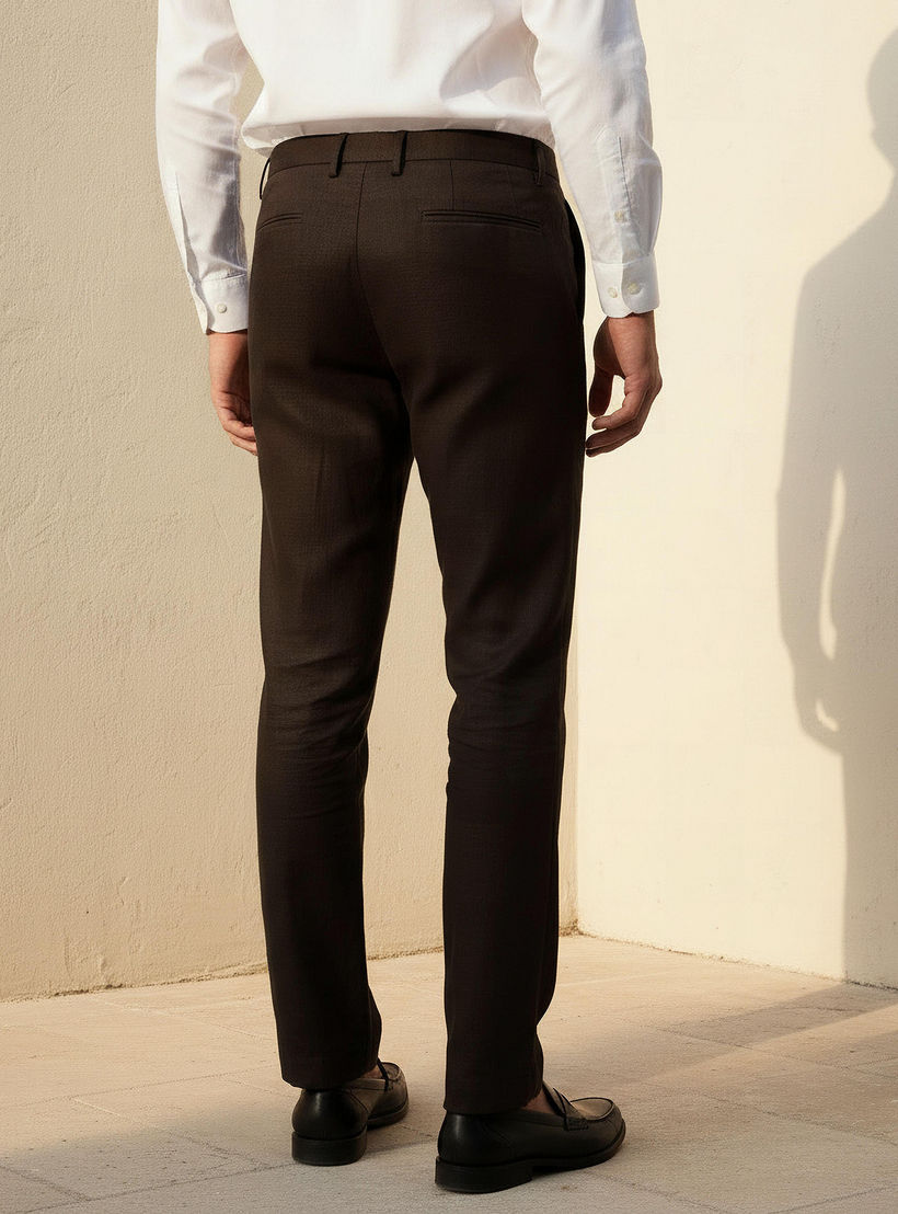 Slim Fit Linen Blend Flexi Waist Formal Trousers-men-clothing-coordsets-image-4