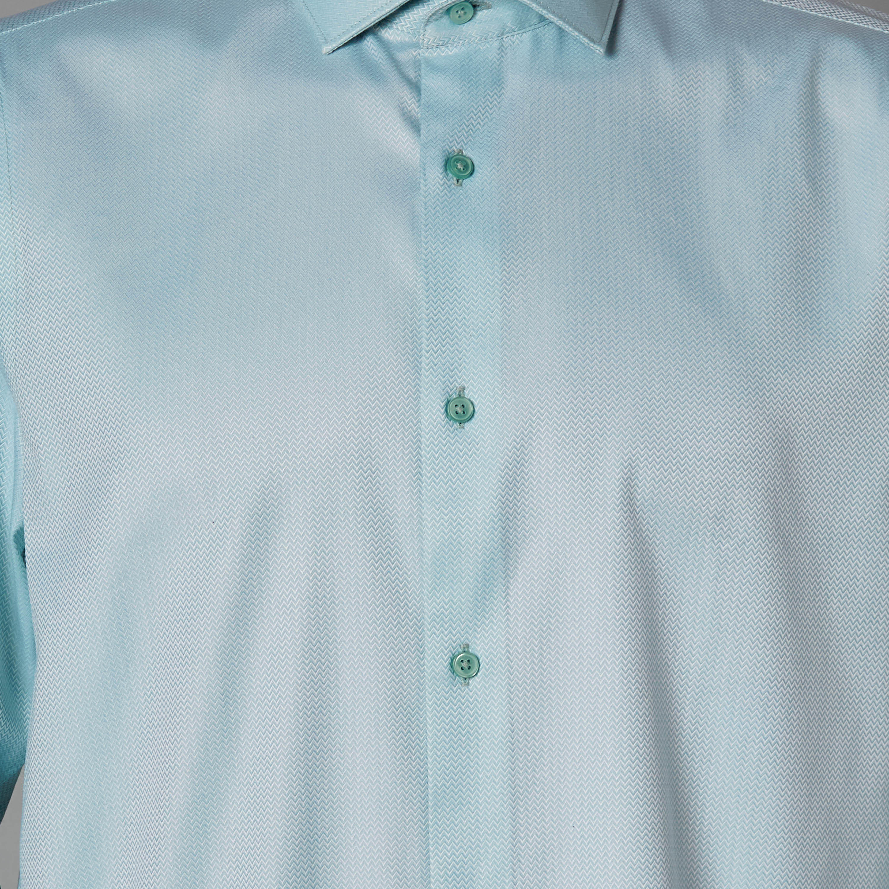 Men Slim Fit Spread Collar Textured Long Sleeve Shirt-men-clothing-shirts-image-4