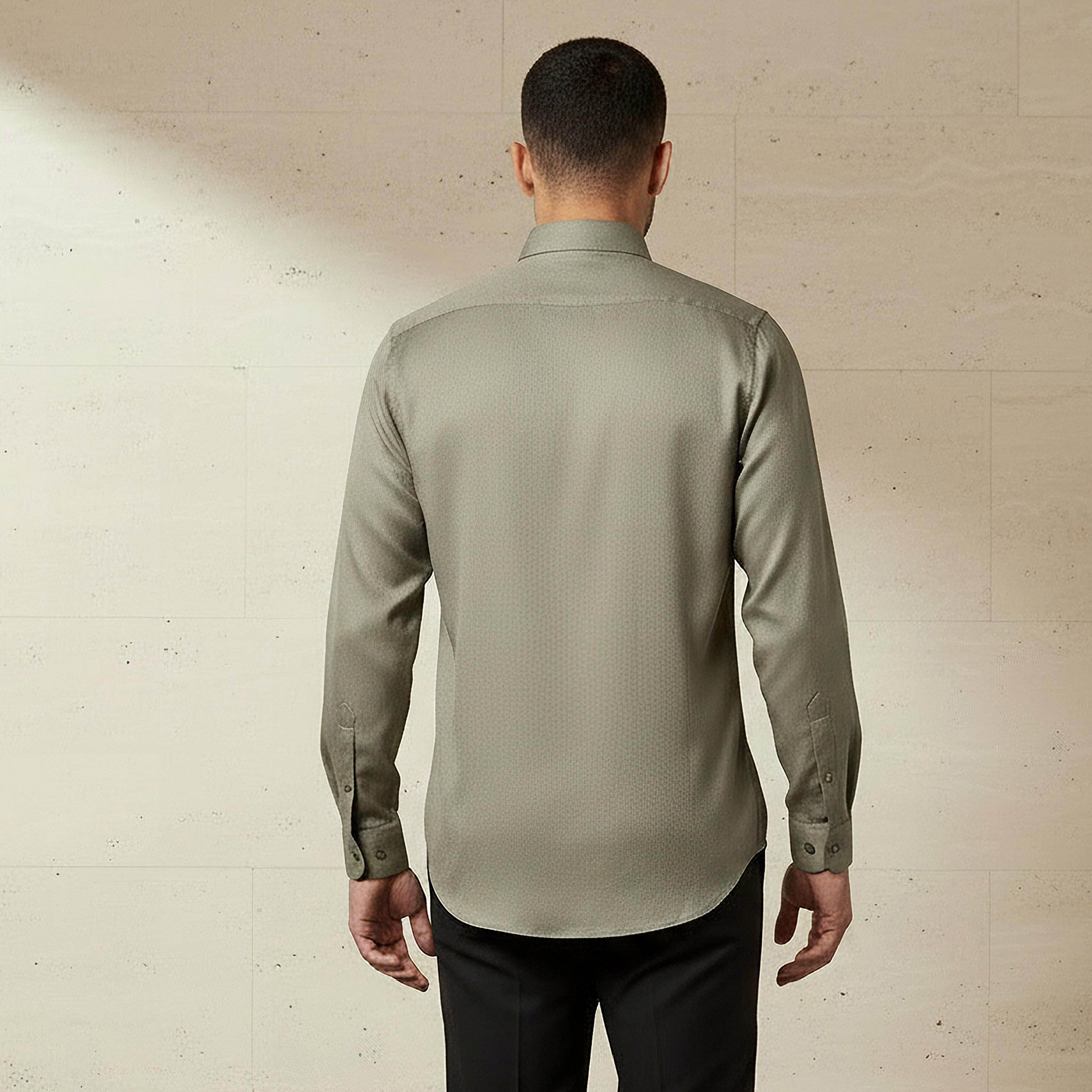 Men Slim Fit Spread Collar Textured Long Sleeve Shirt-men-clothing-shirts-image-3