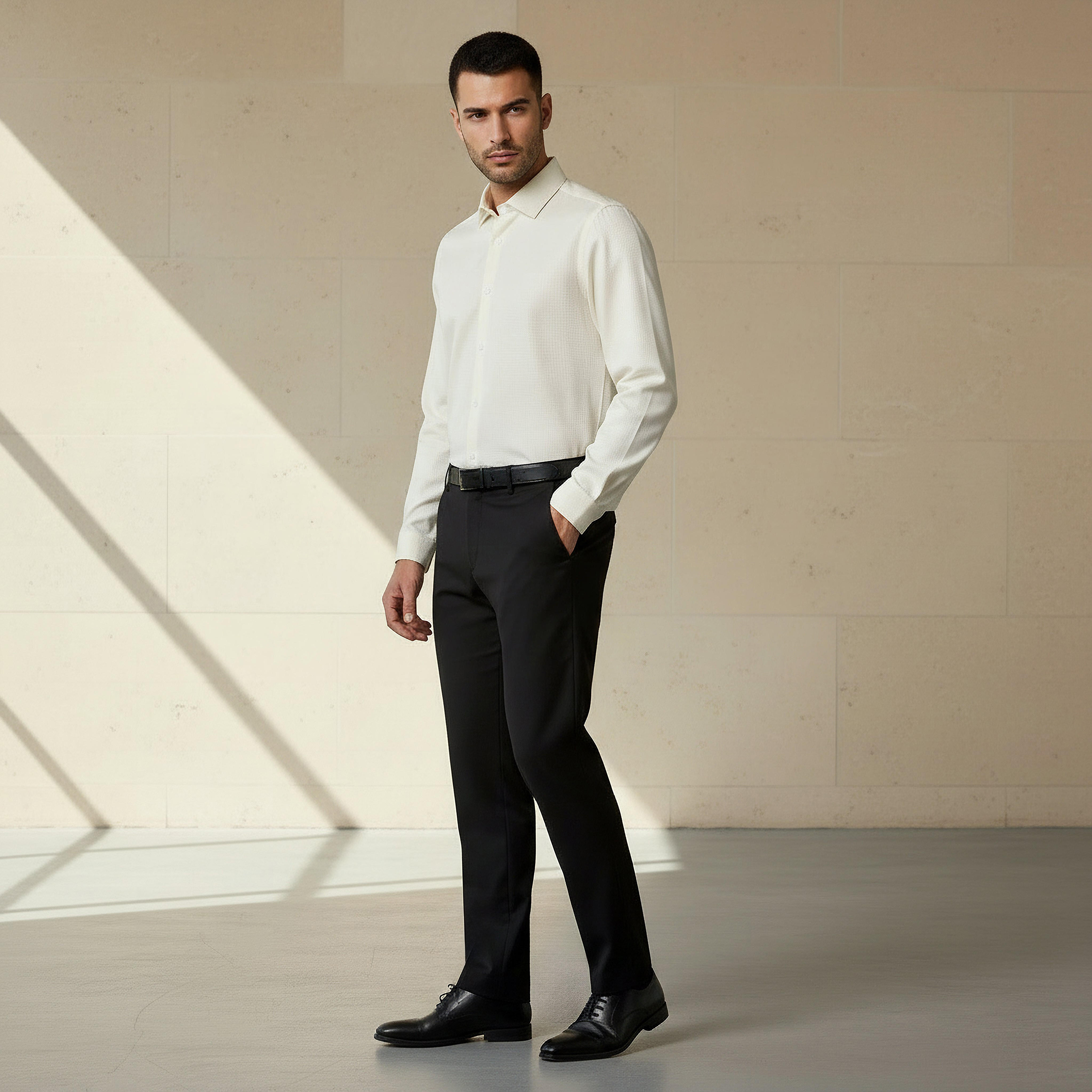 Men Regular Fit Collared Textured Long Sleeve Shirt-PROMO_SP_SA_2FOR169_110625-image-2