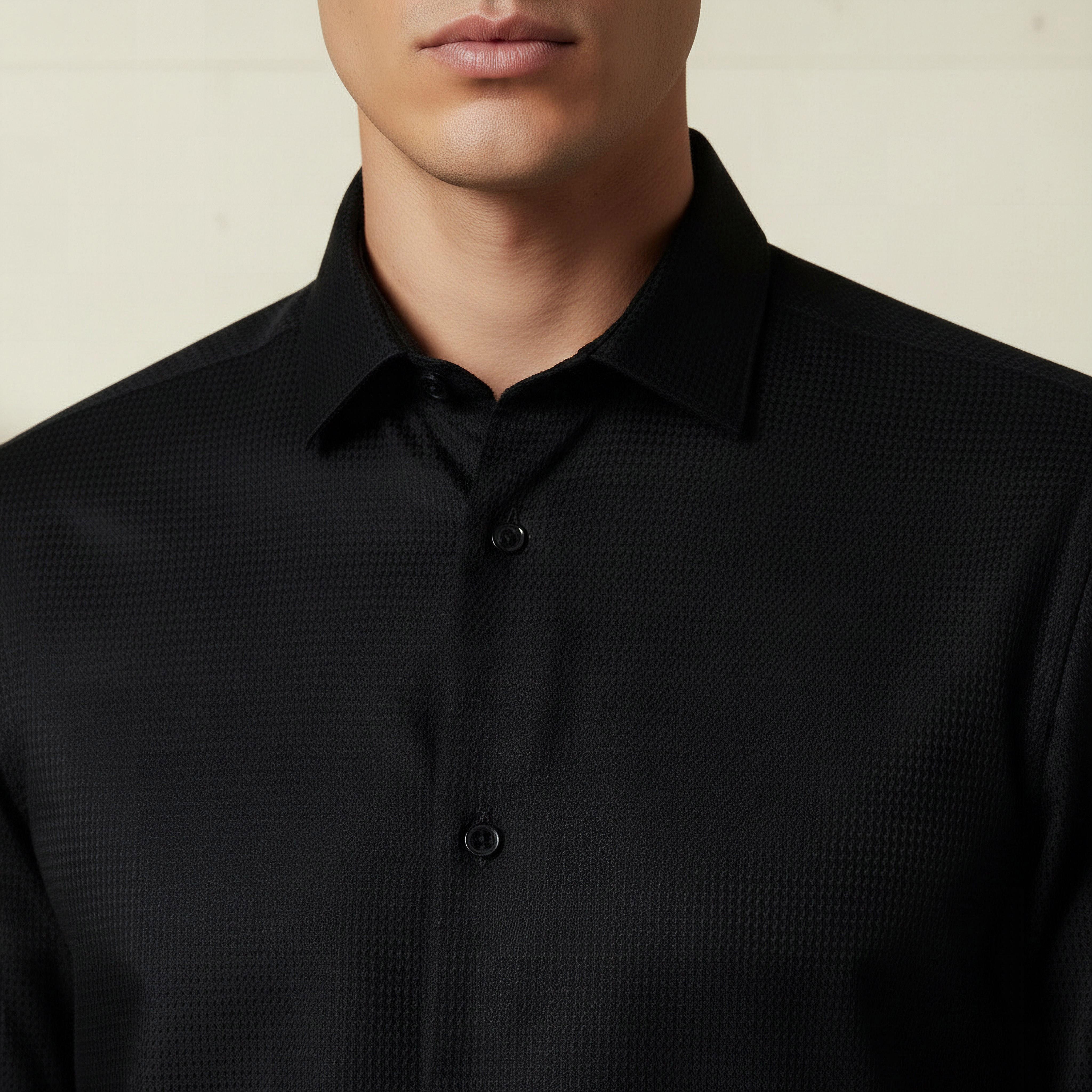 Men Regular Fit Collared Textured Long Sleeve Shirt-PROMO_SP_SA_2FOR169_110625-image-4