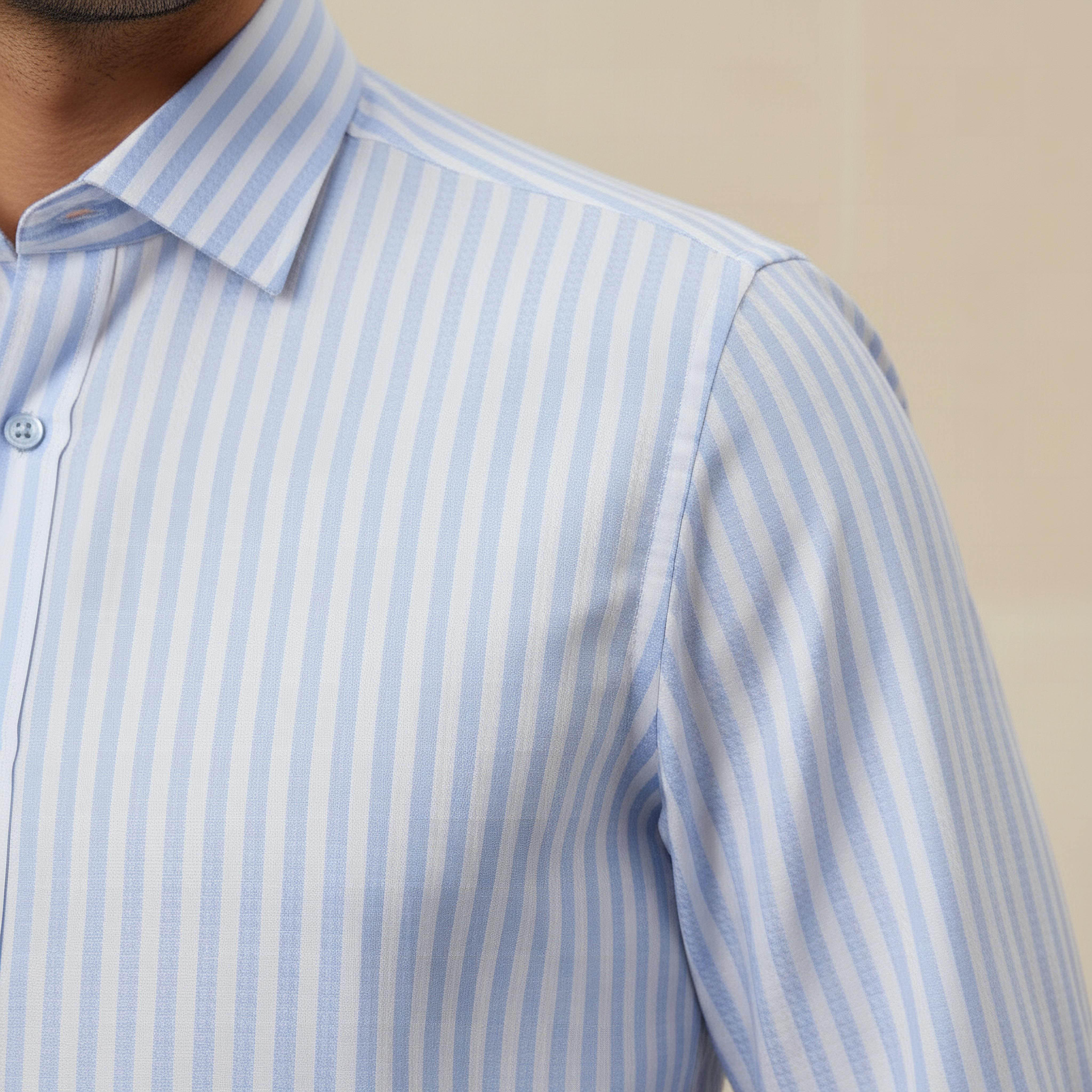Men Slim Fit Collared Striped Long Sleeves Shirt-men-clothing-shirts-image-4
