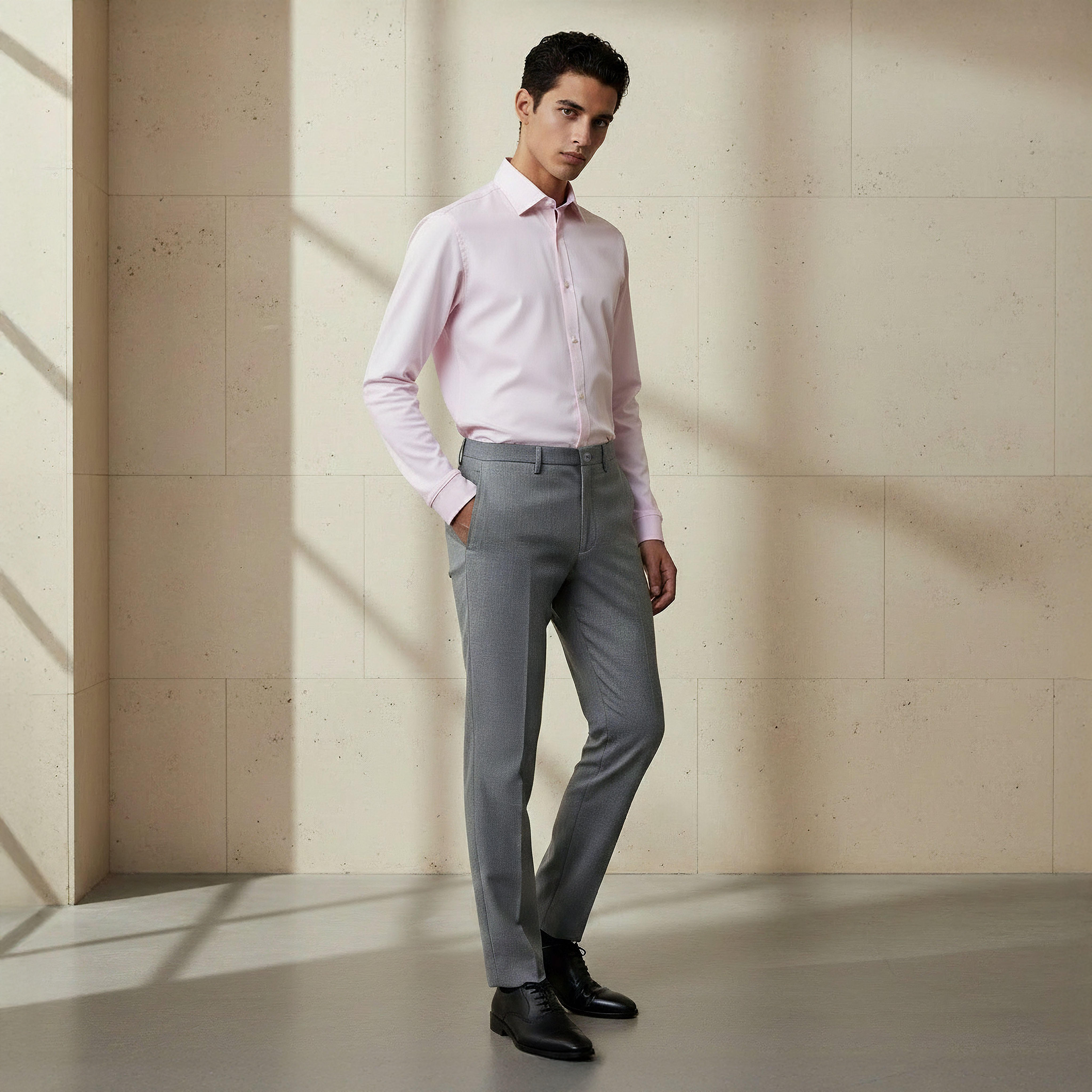 Regular Fit Flexi Waist Formal Trousers-men-clothing-bottoms-trousersandchinos-trousers-image-2
