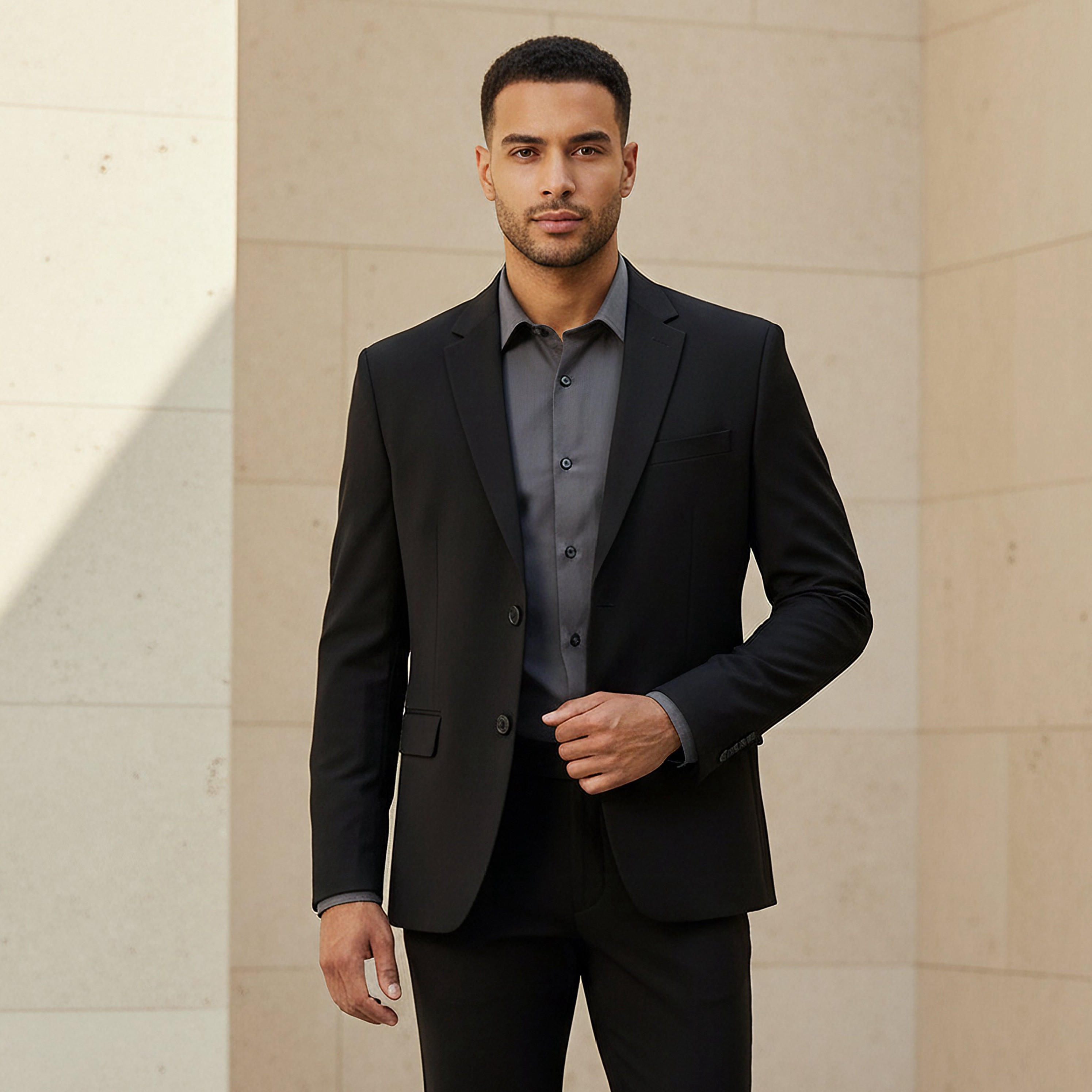 Men Regular Fit Notch Lapel Blazer-men-winterwear-jacketsandblazers-image-1