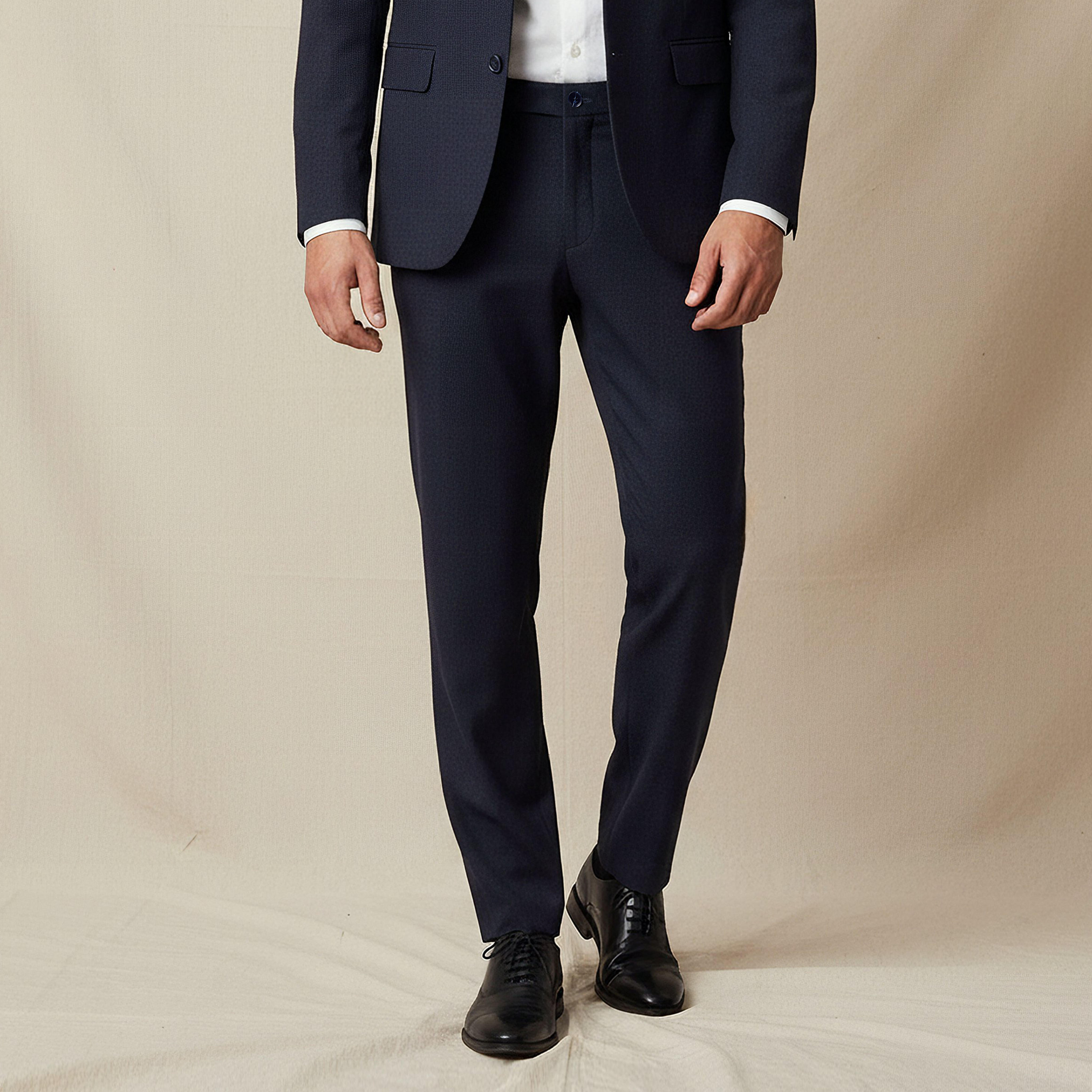 بنطلون رسمي دوبي بقصة سليم وخصر مرن -men-clothing-coordsets-image-6