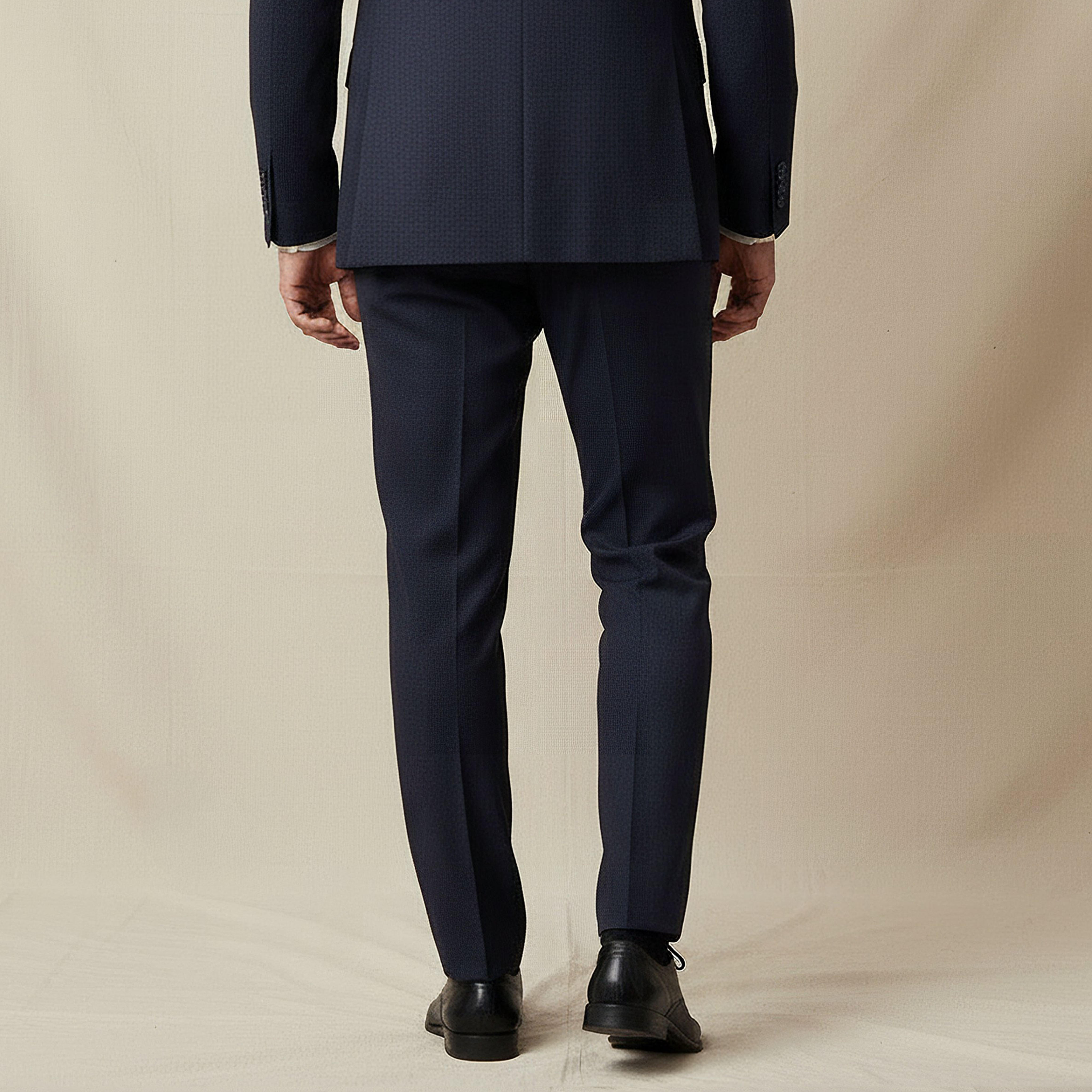 Slim Fit Dobby Flexi Waist Formal Trousers-men-clothing-coordsets-image-4
