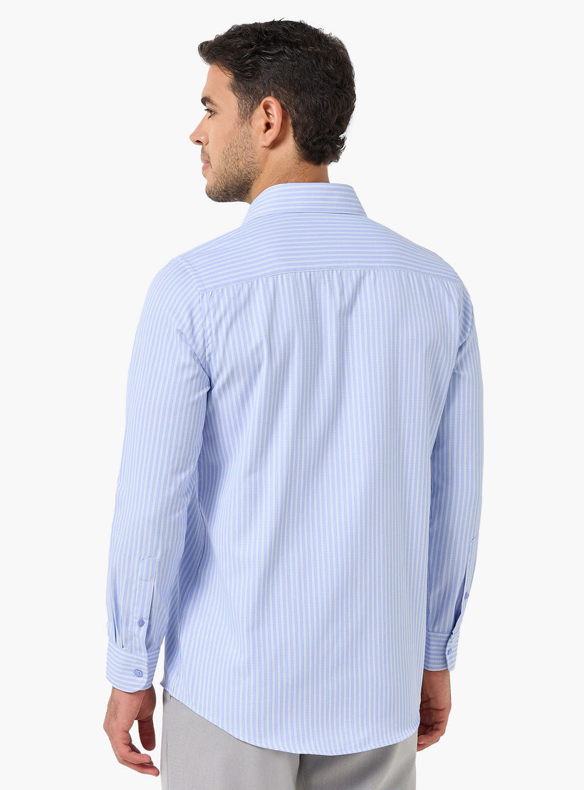 قميص كاروهات بأكمام طويلة وياقة وقصة عادية للرجال-men-clothing-shirts-image-2
