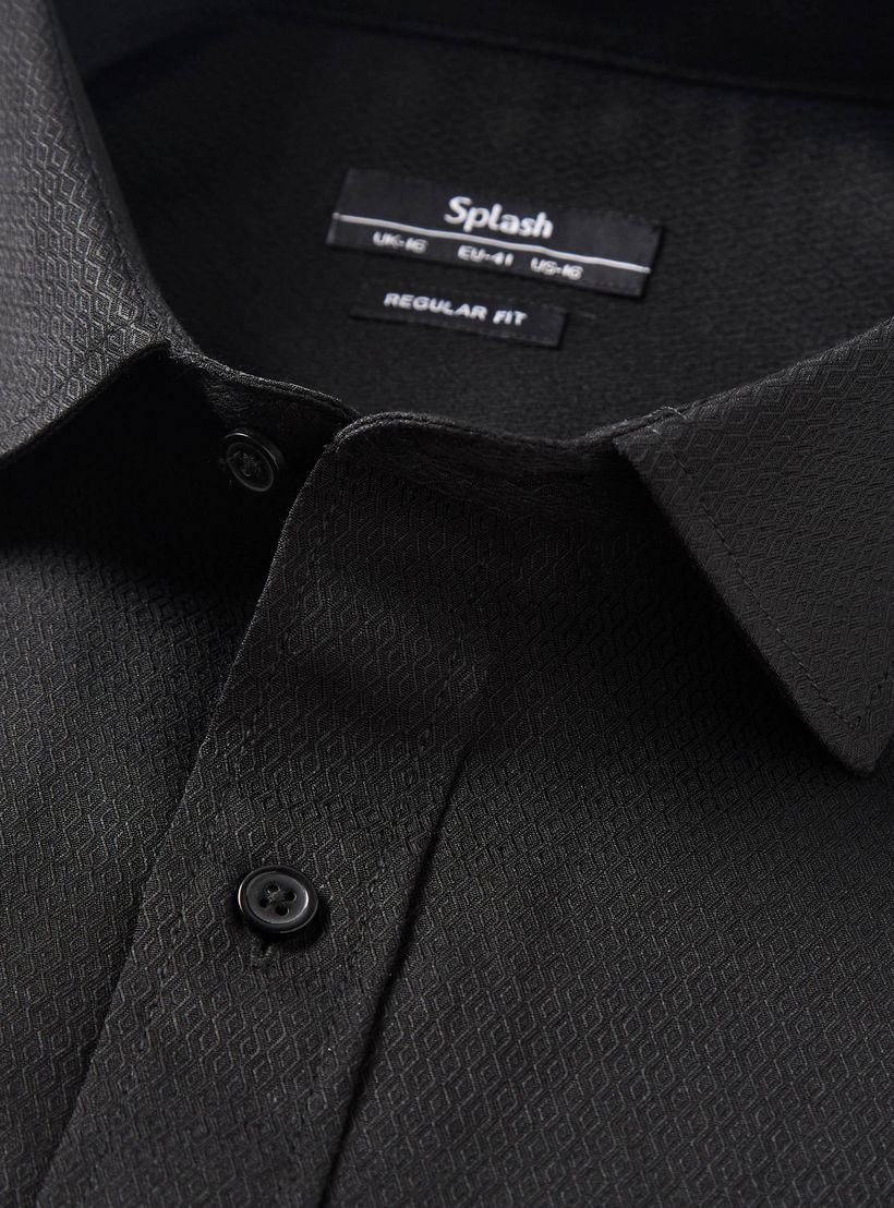 Men Regular Fit Collared Long Sleeve Shirt-men-clothing-shirts-image-2