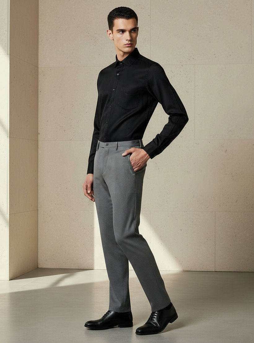 Men Regular Fit Collared Long Sleeve Shirt-men-clothing-shirts-image-4