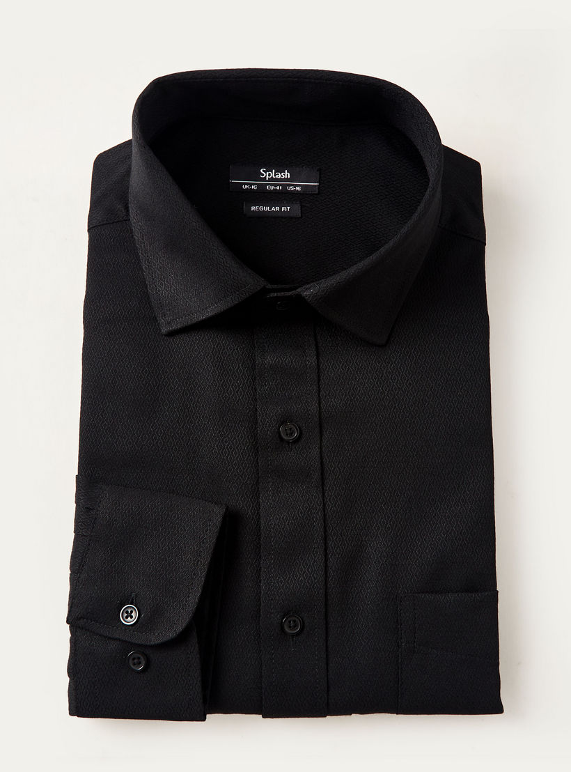 Men Regular Fit Collared Long Sleeve Shirt-men-clothing-shirts-image-5