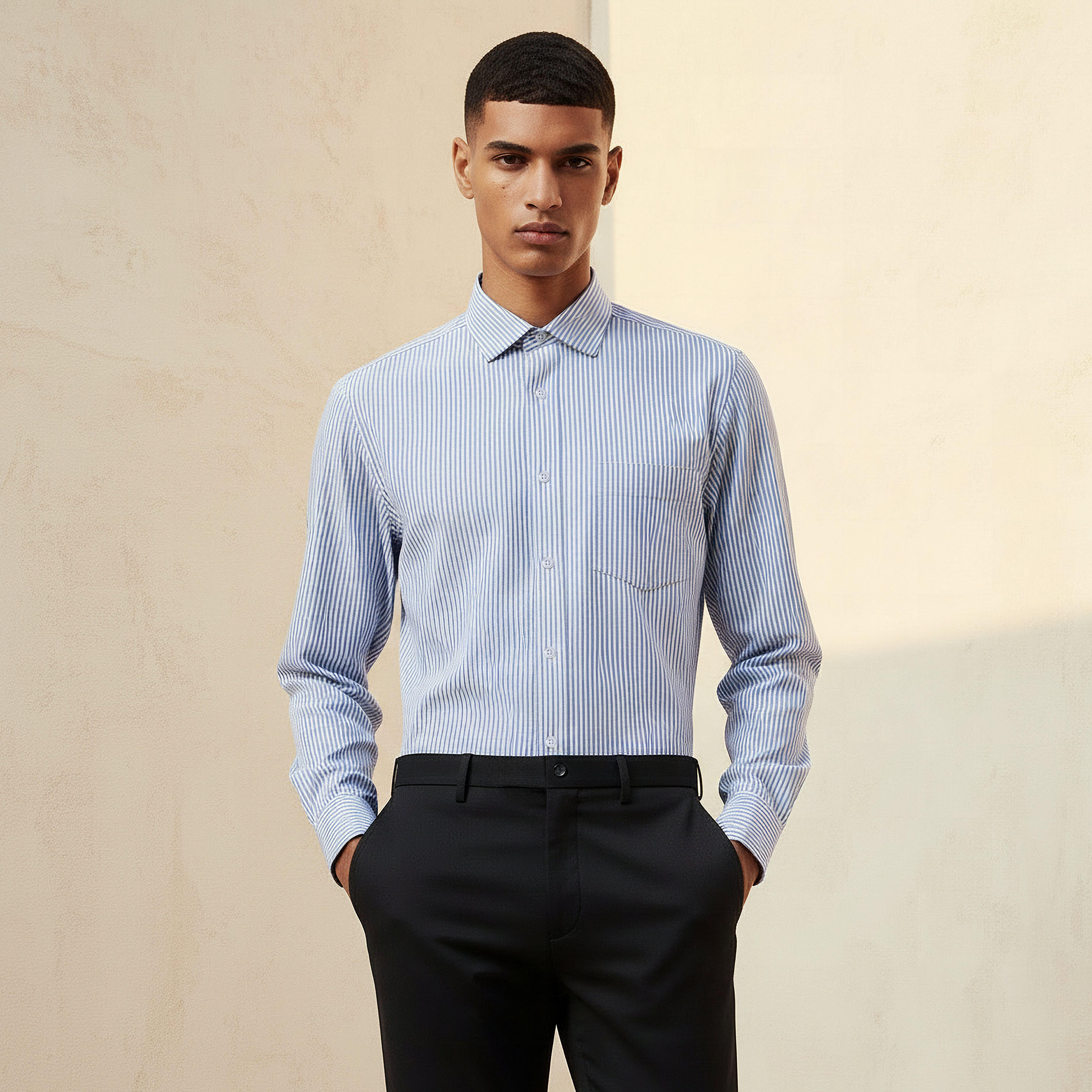 Men Regular Fit Collared Striped Long Sleeves Shirt-PROMO_SP_KSA_6_BUY3FORSAR119_130625-image-1