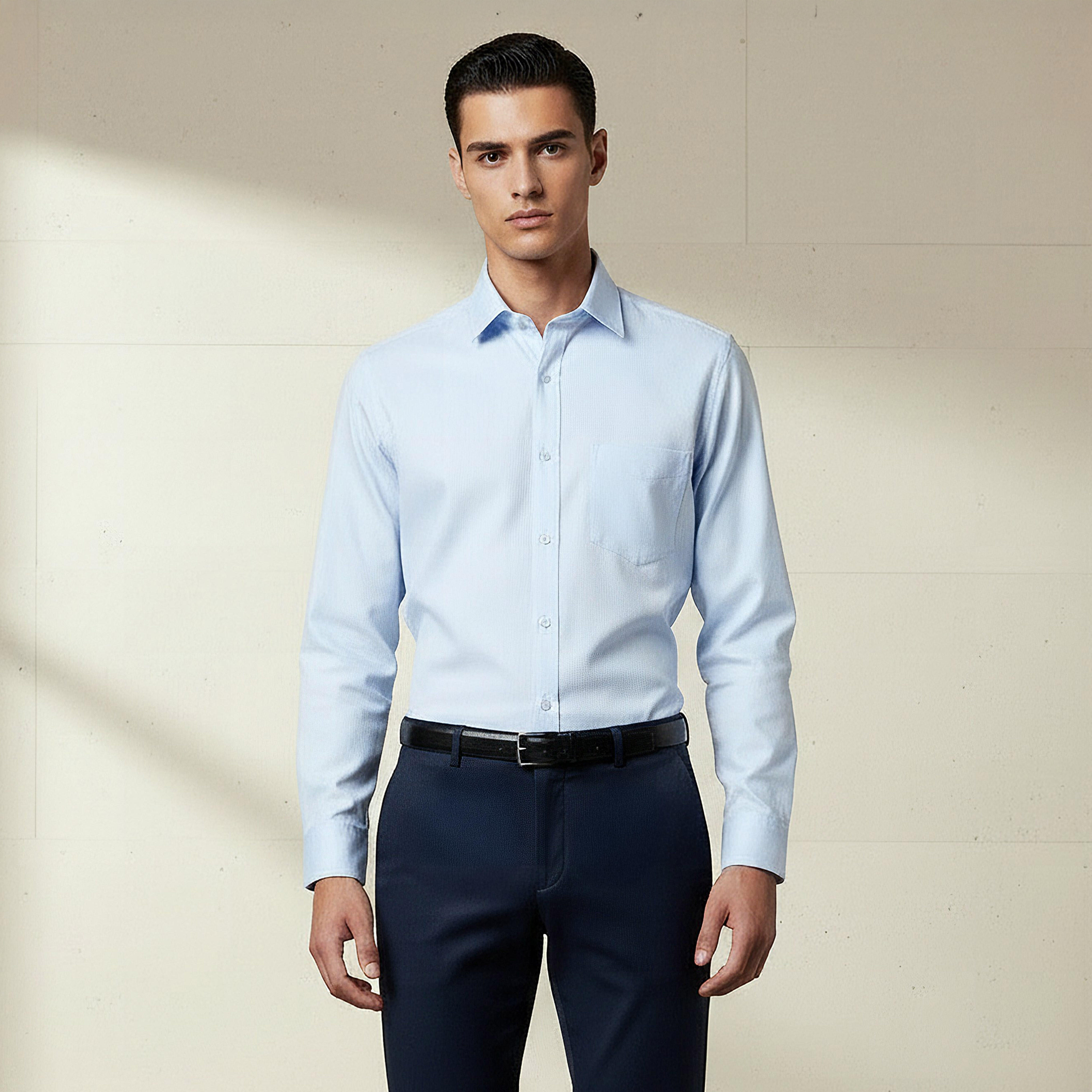Men Regular Fit Collared Textured Long Sleeve Shirt-PROMO_SP_KSA_6_BUY3FORSAR119_130625-image-1