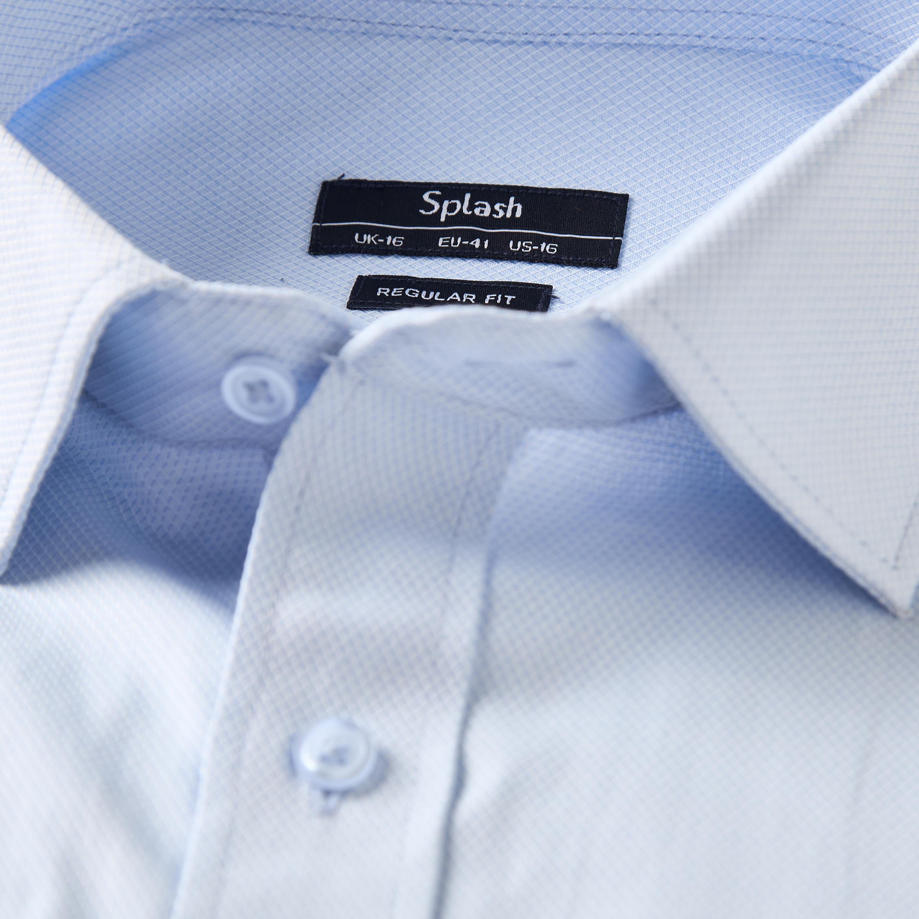 قميص بارز الملمس بأكمام طويلة وياقة وقصة عادية للرجال-men-clothing-shirts-image-2