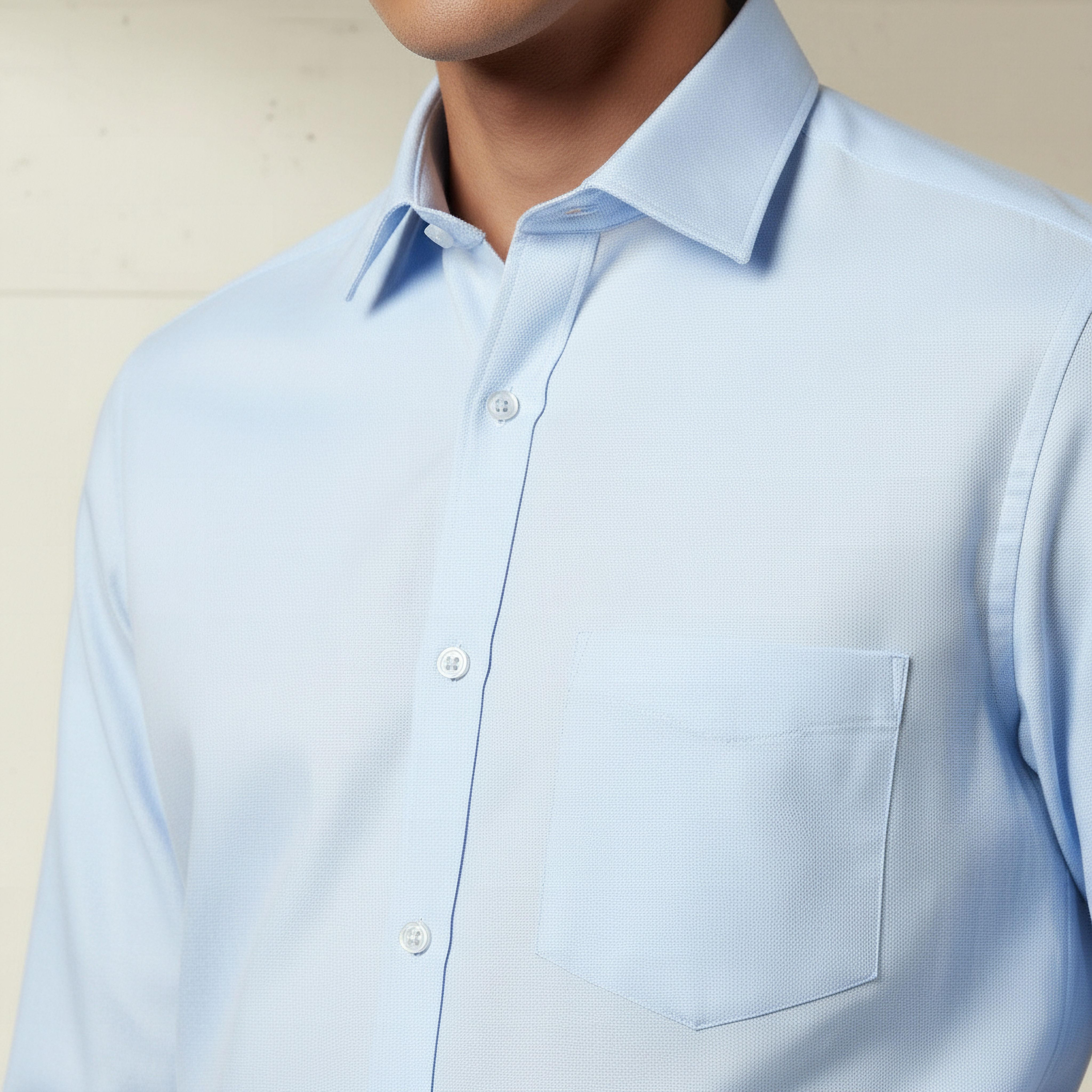 قميص بارز الملمس بأكمام طويلة وياقة وقصة عادية للرجال-men-clothing-shirts-image-6