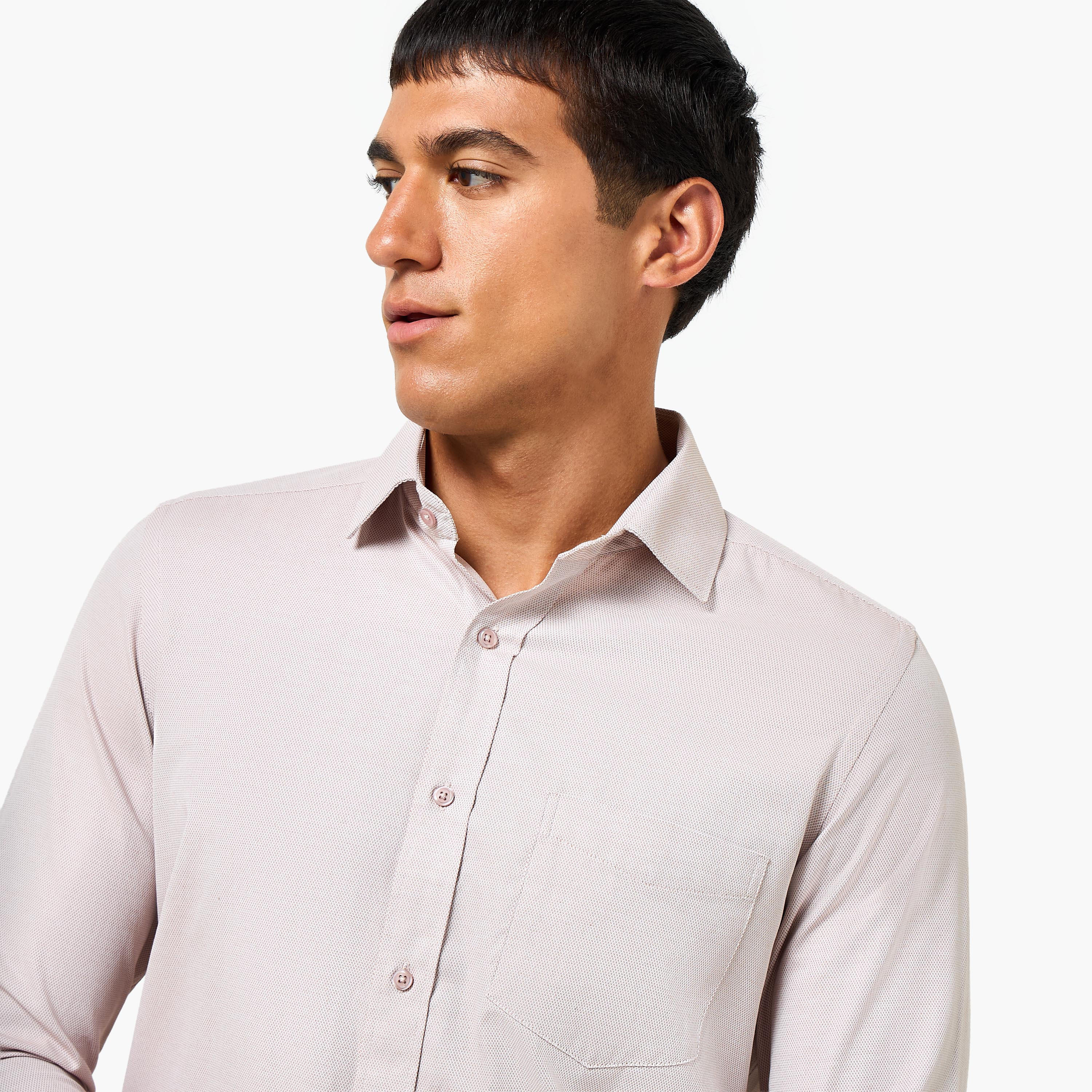 Men Regular Fit Collared Textured Long Sleeve Shirt-PROMO_SP_KSA_6_BUY3FORSAR119_130625-image-6