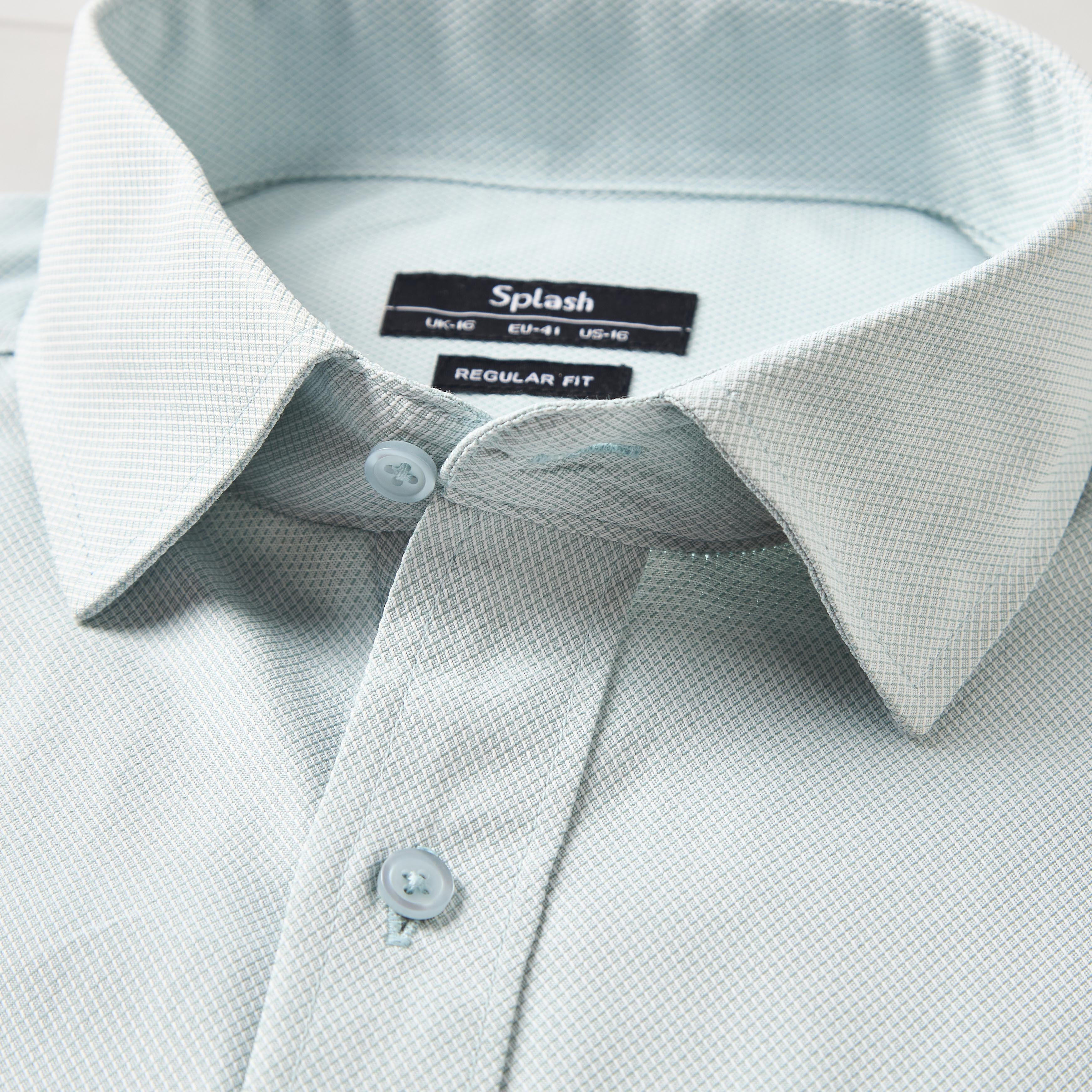 Men Regular Fit Collared Textured Long Sleeve Shirt-men-clothing-shirts-image-2