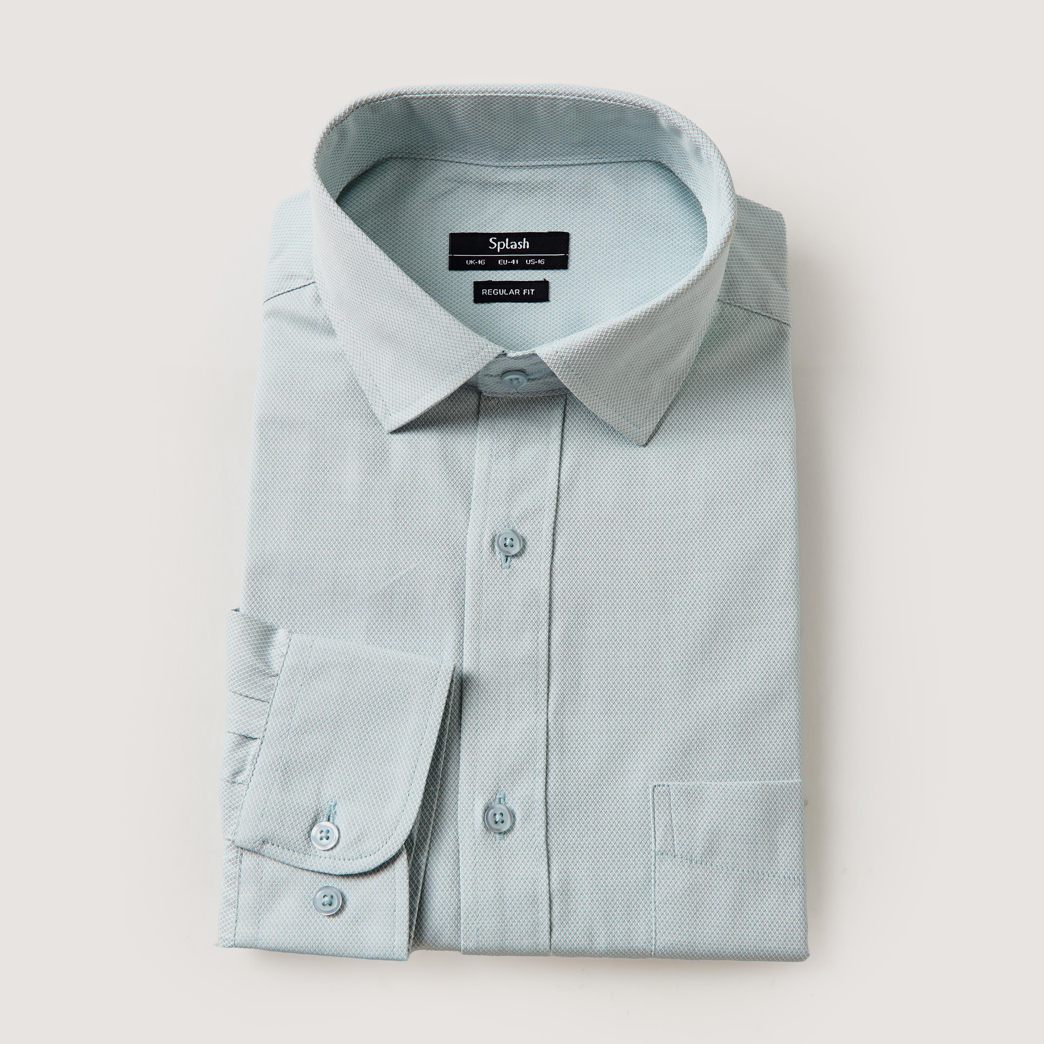 Men Regular Fit Collared Textured Long Sleeve Shirt-men-clothing-shirts-image-5