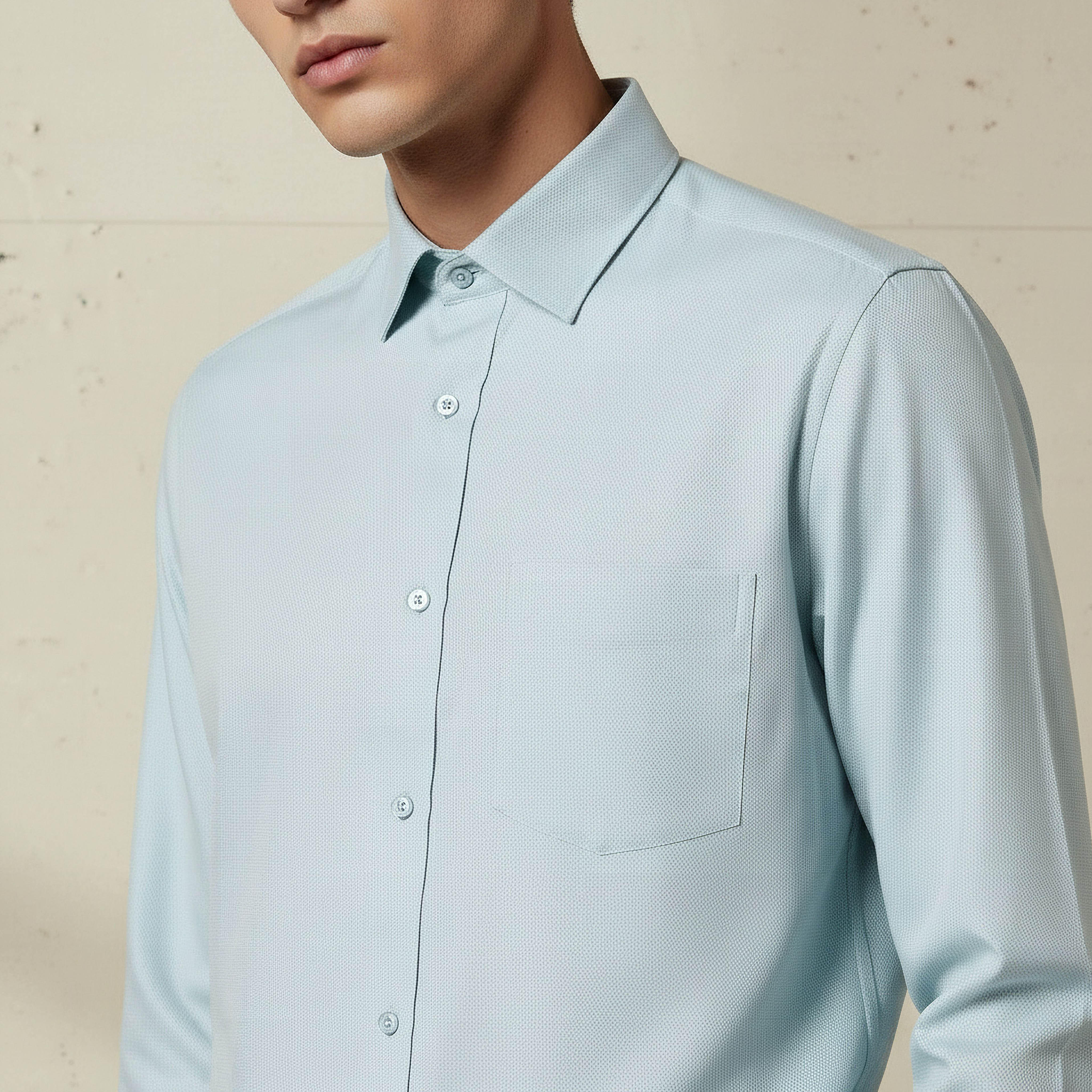 قميص بارز الملمس بأكمام طويلة وياقة وقصة عادية للرجال-men-clothing-shirts-image-6