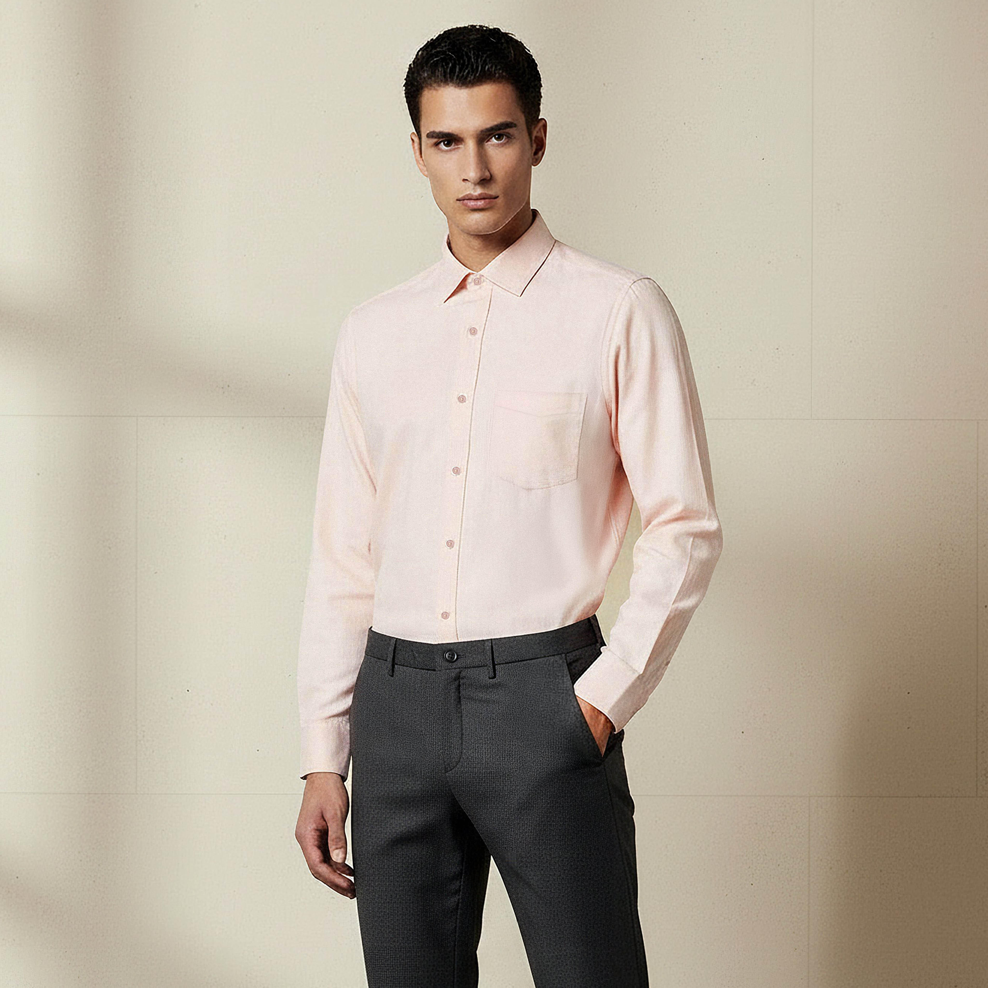 Men Regular Fit Collared Textured Long Sleeve Shirt-PROMO_SP_KSA_6_BUY3FORSAR119_130625-image-1