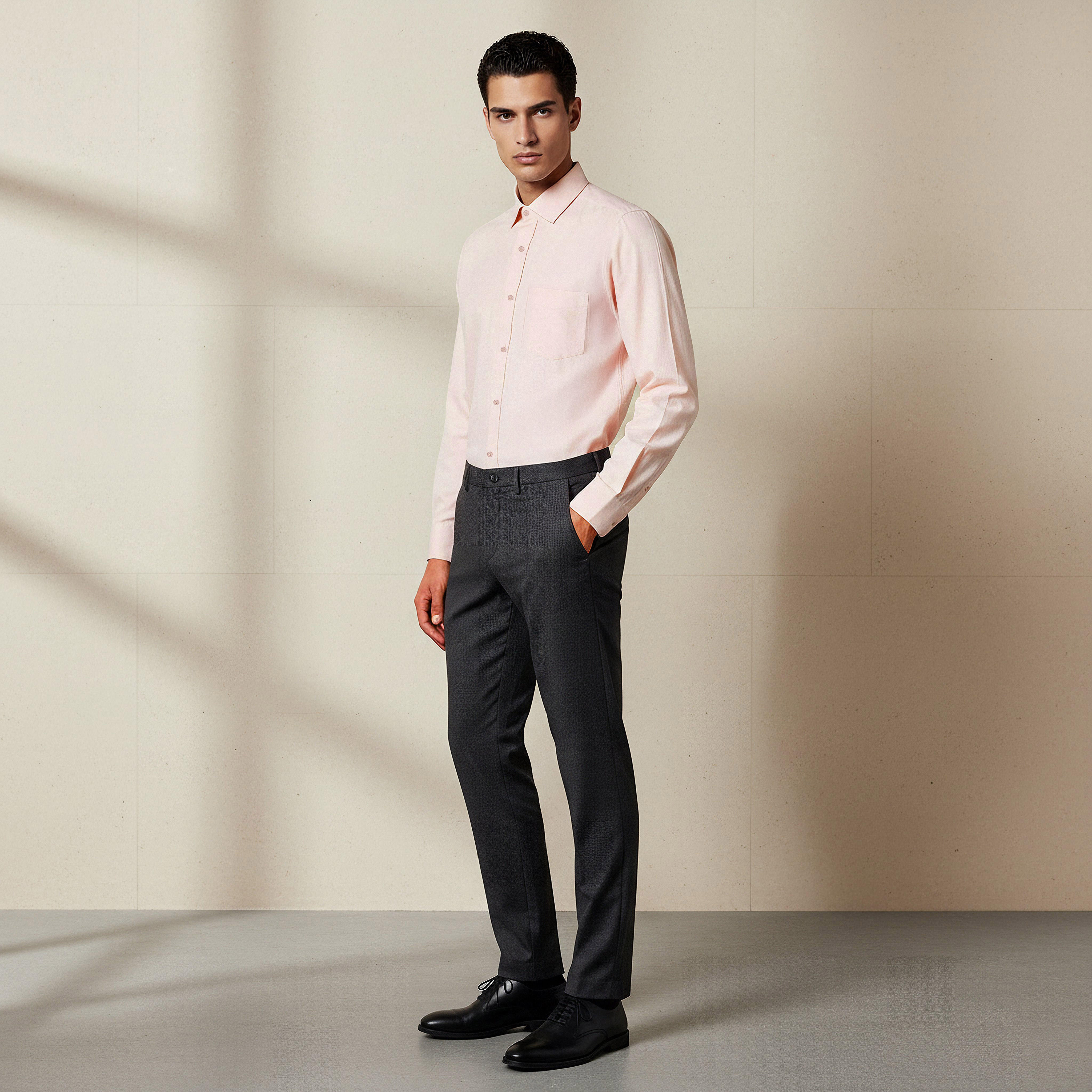Men Regular Fit Collared Textured Long Sleeve Shirt-PROMO_SP_KSA_6_BUY3FORSAR119_130625-image-2