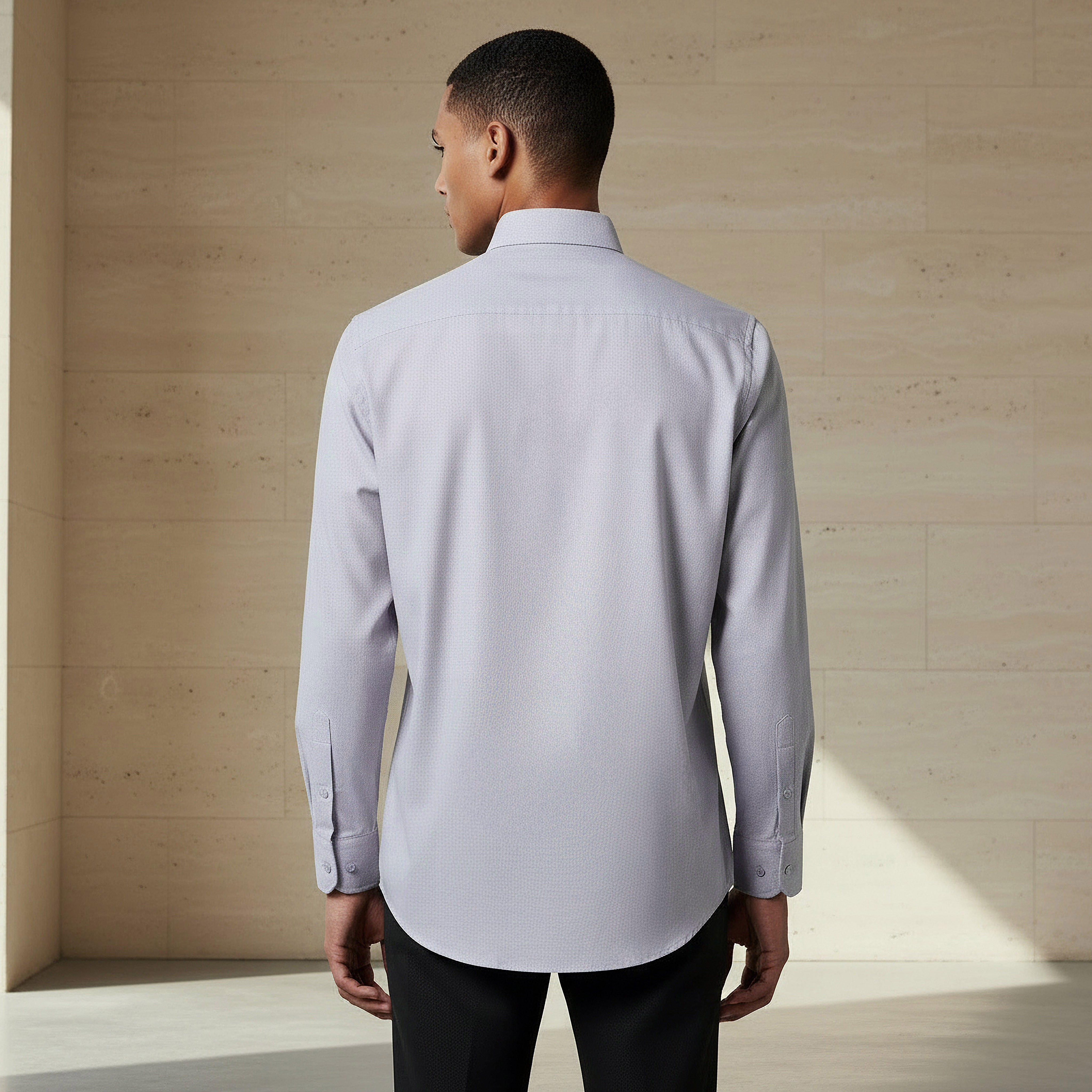 قميص بارز الملمس بأكمام طويلة وياقة وقصة عادية للرجال-men-clothing-shirts-image-4