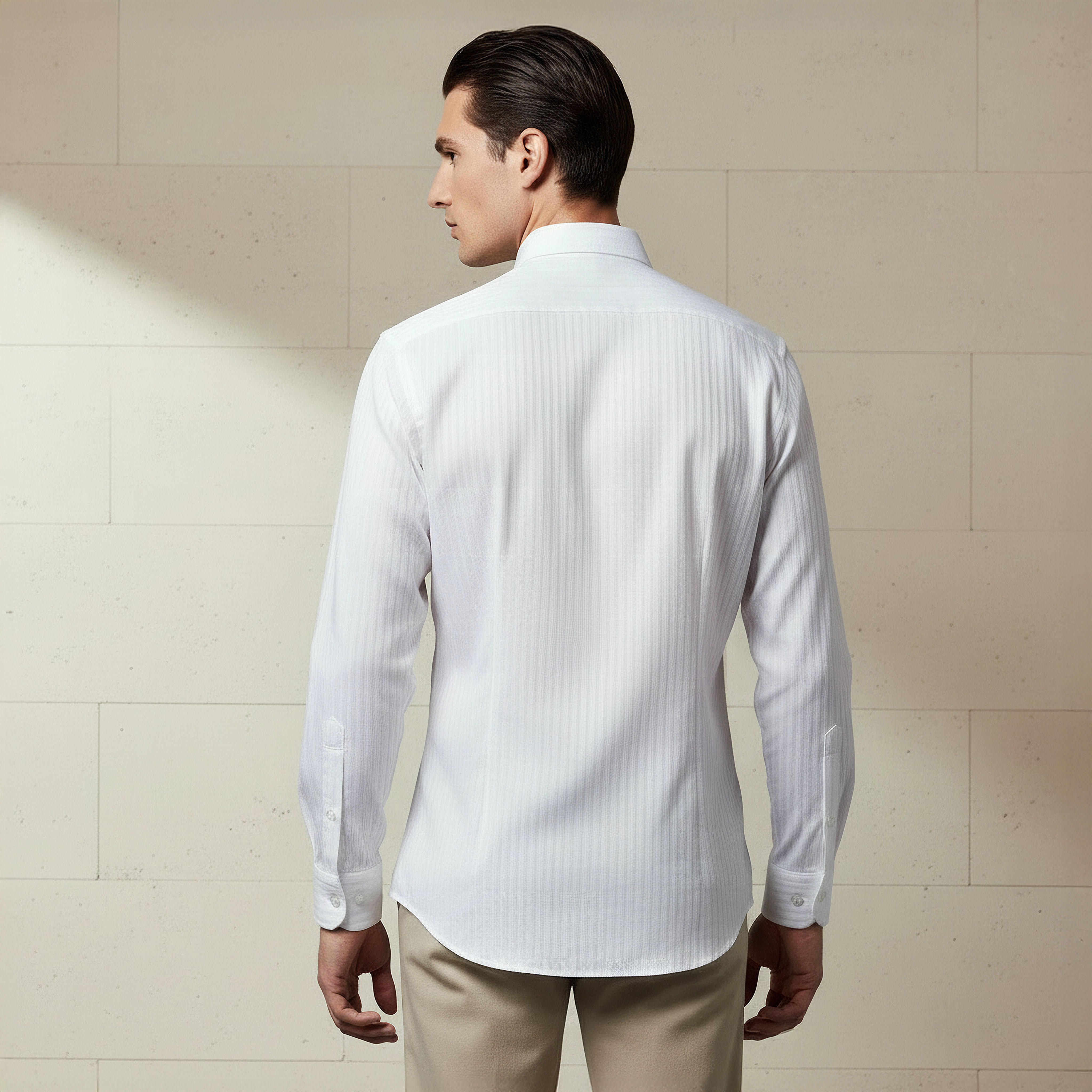 Men Regular Fit Collared Striped Long Sleeve Shirt-men-clothing-shirts-image-3