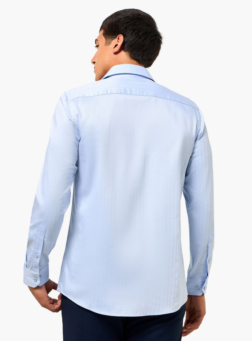 Men Regular Fit Collared Striped Long Sleeve Shirt-men-clothing-shirts-image-5