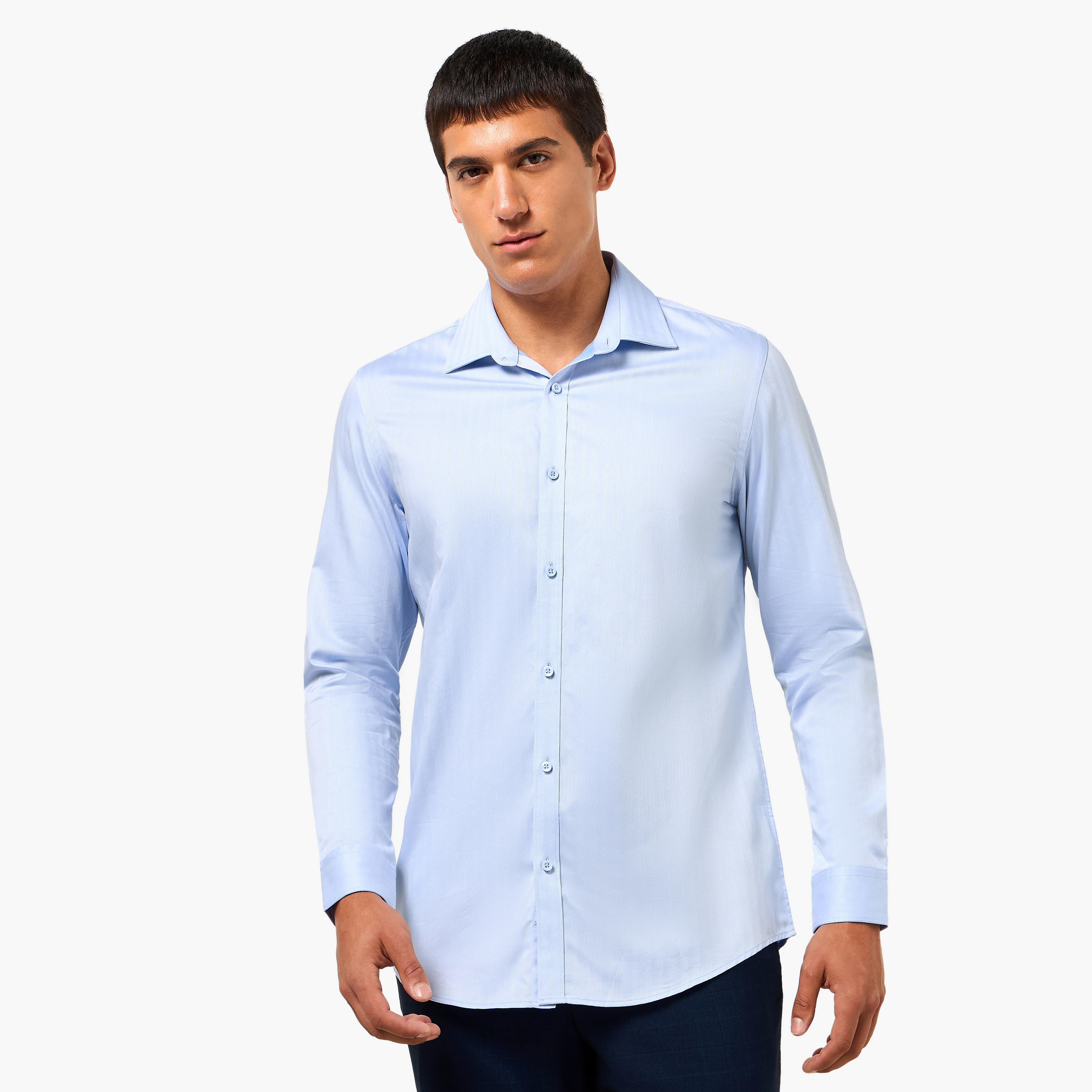 Men Regular Fit Collared Striped Long Sleeve Shirt-men-clothing-shirts-image-7