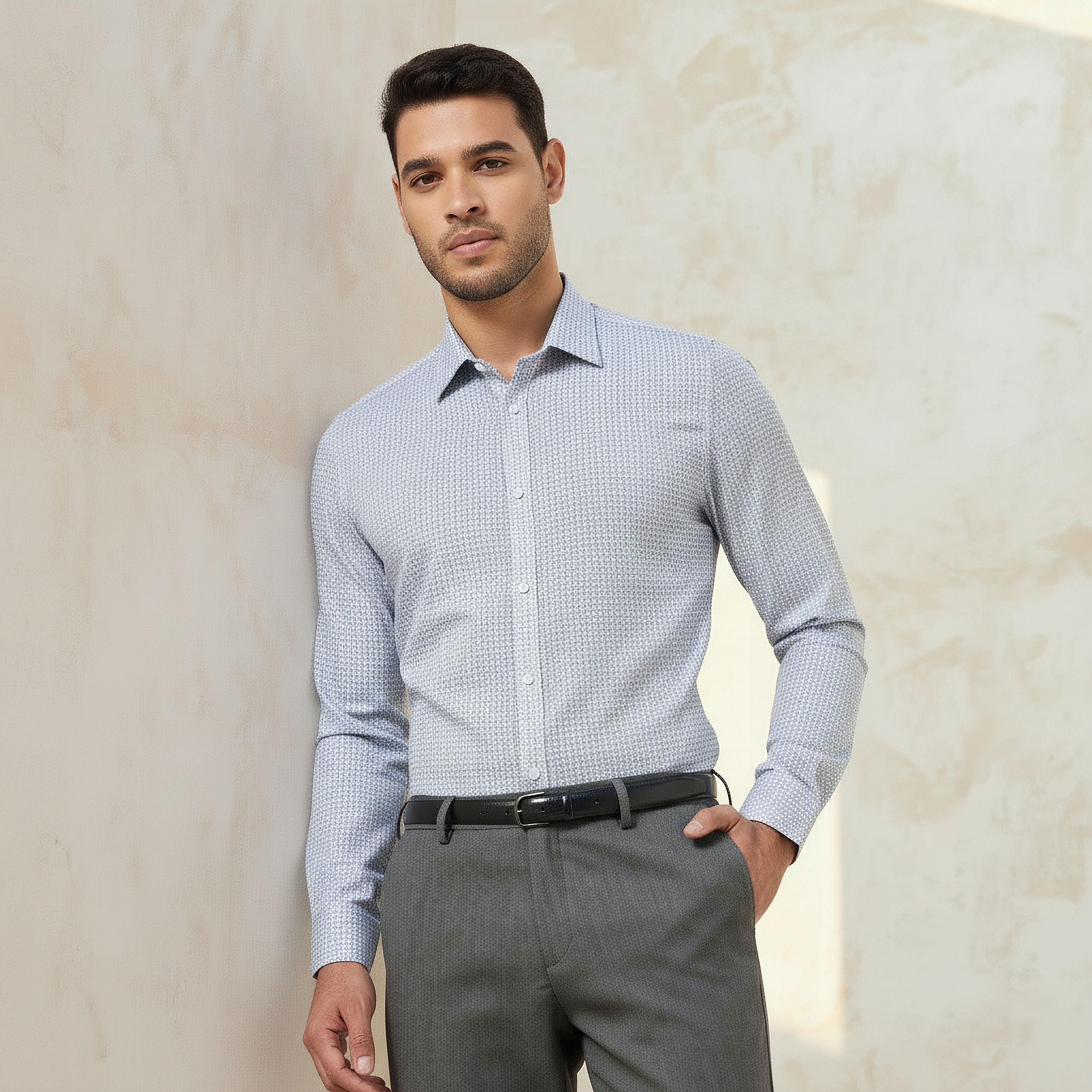 Men Regular Fit Collared Printed Long Sleeves Shirt-men-clothing-shirts-image-1