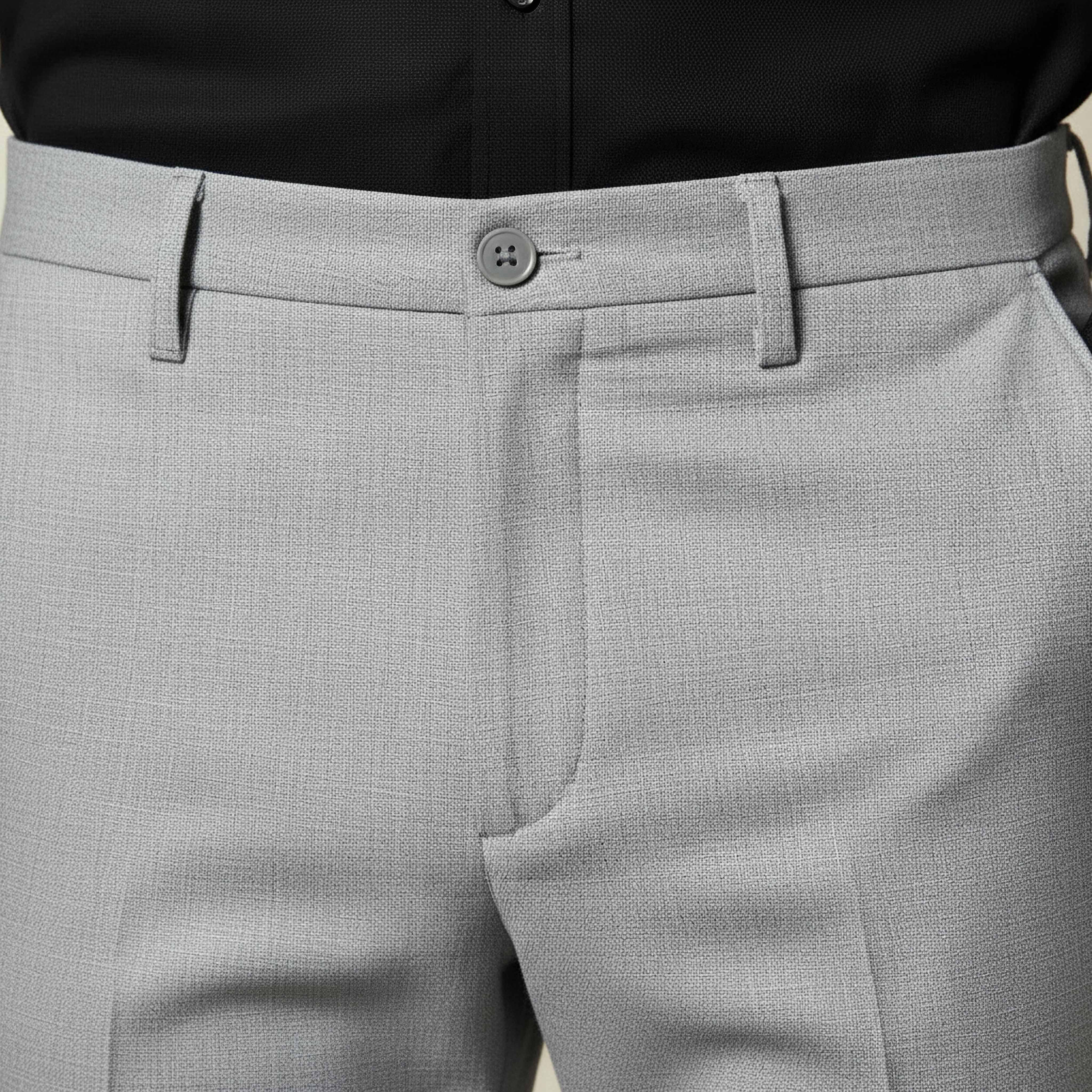 بنطلون رسمي بقصة سليم وخصر مرن -men-clothing-bottoms-trousersandchinos-trousers-image-4