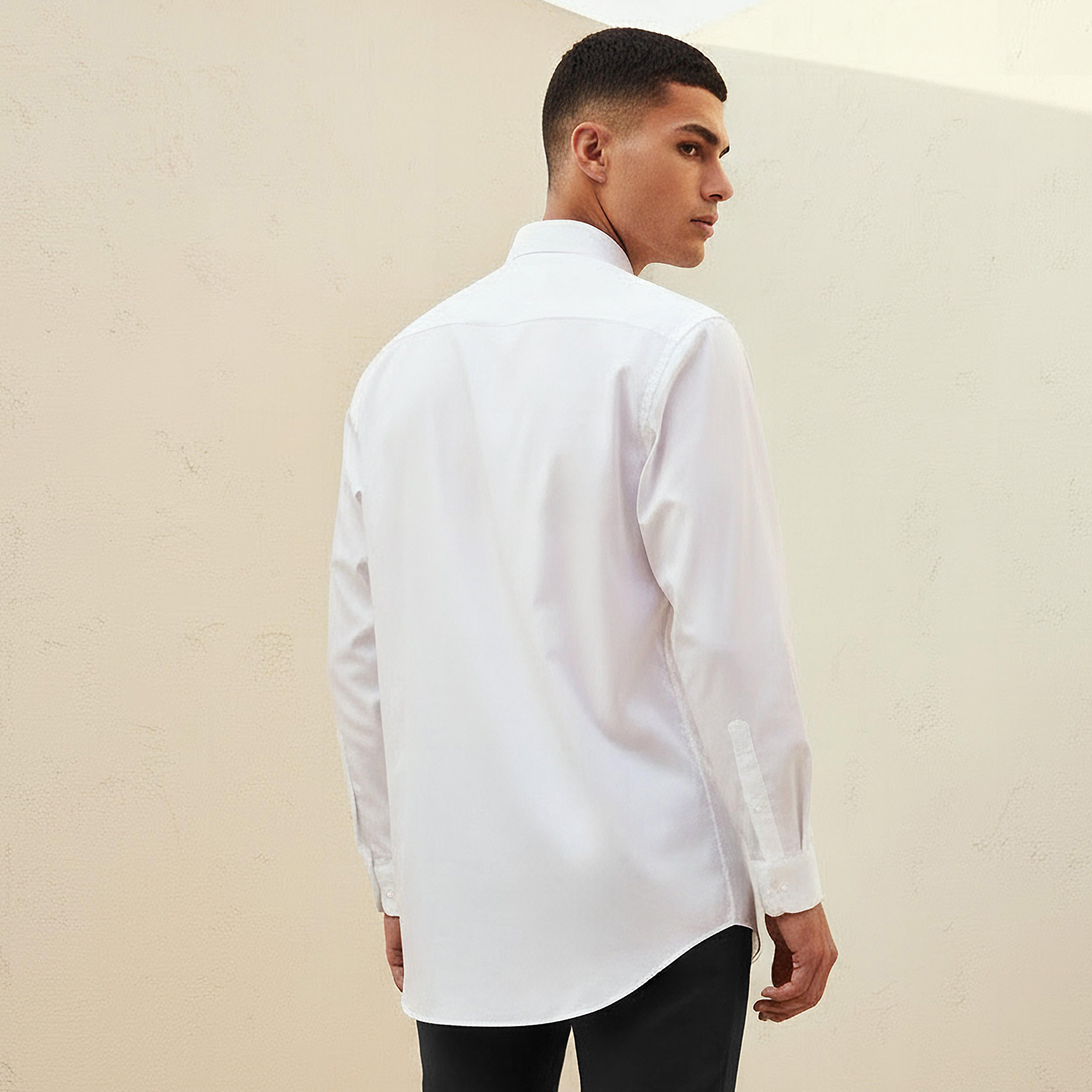 Men Slim Fit Collared Striped Long Sleeves Bib Shirt-men-clothing-shirts-image-4