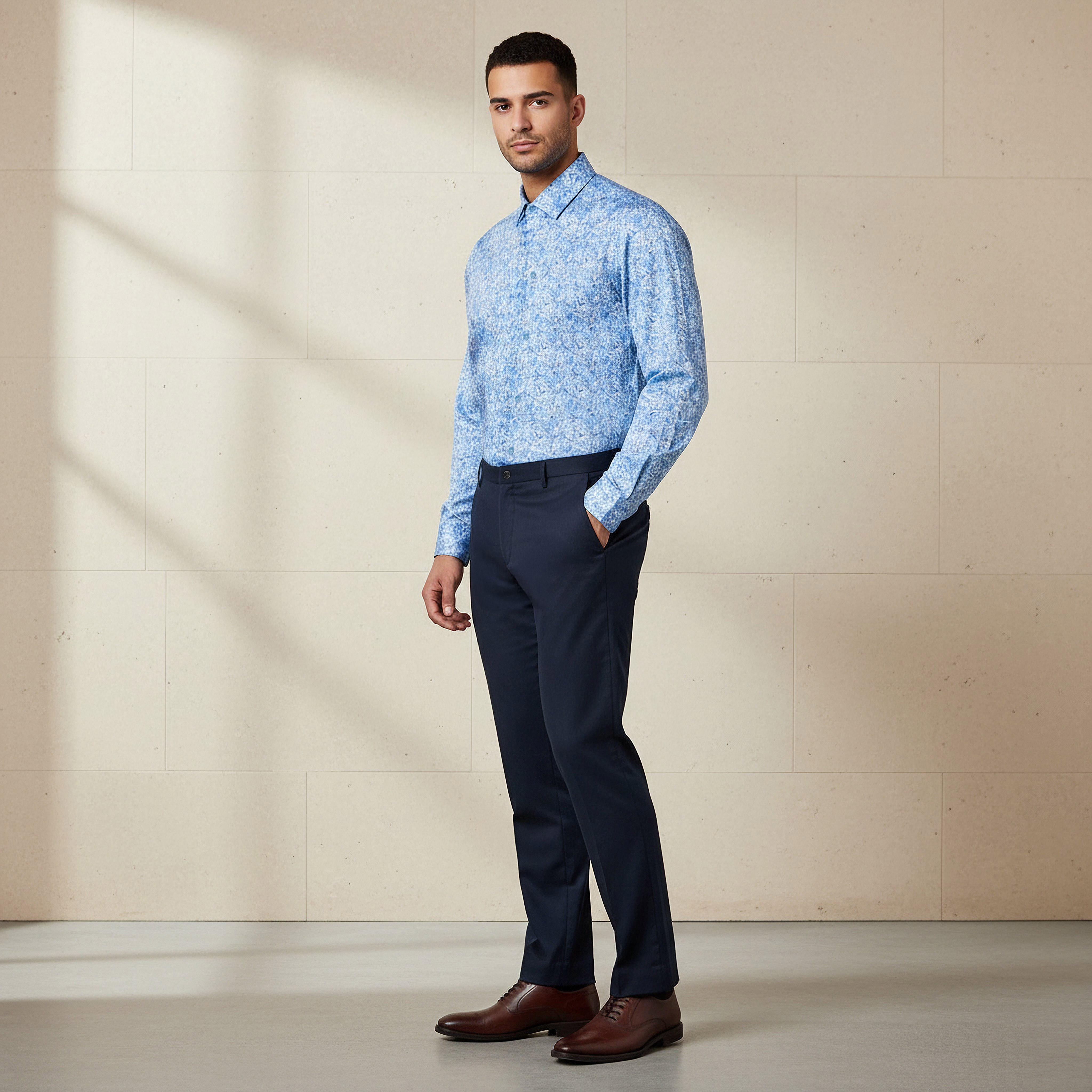 Men Slim Fit Collared Paisley Print Long Sleeves Shirt-men-clothing-shirts-image-2