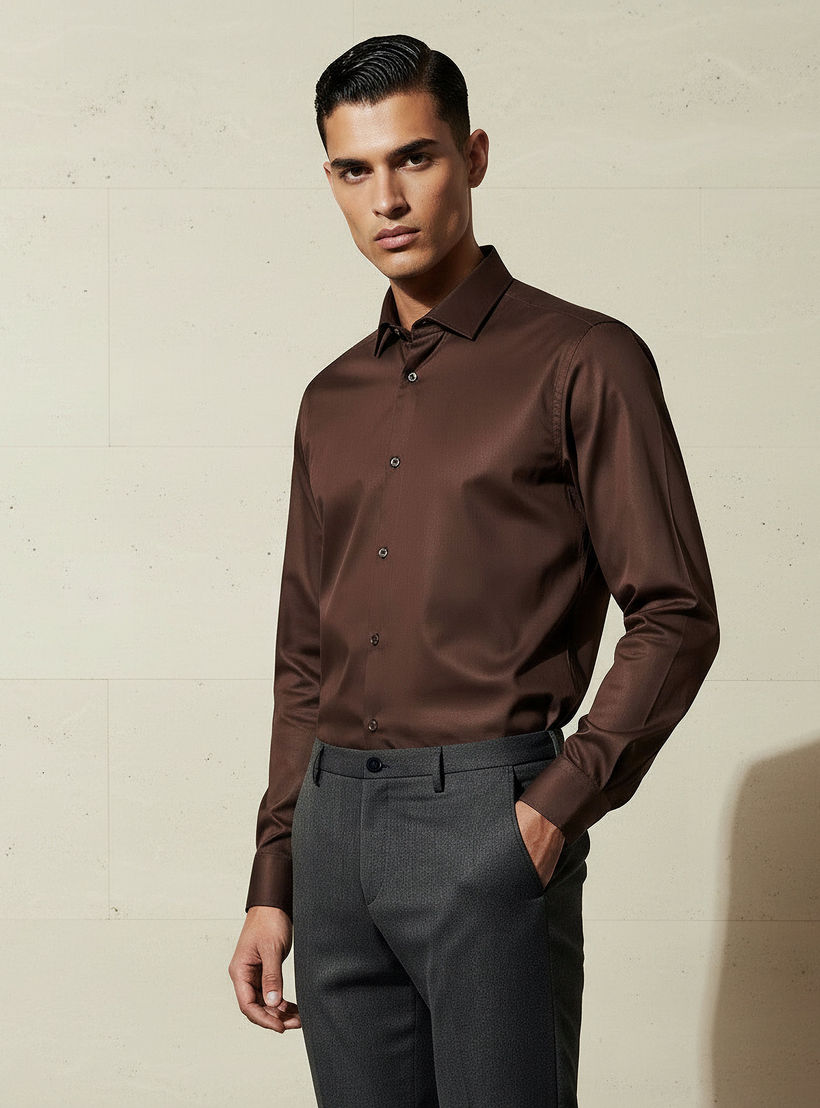 Men Regular Fit Collared Long Sleeve Shirt-men-clothing-shirts-image-1