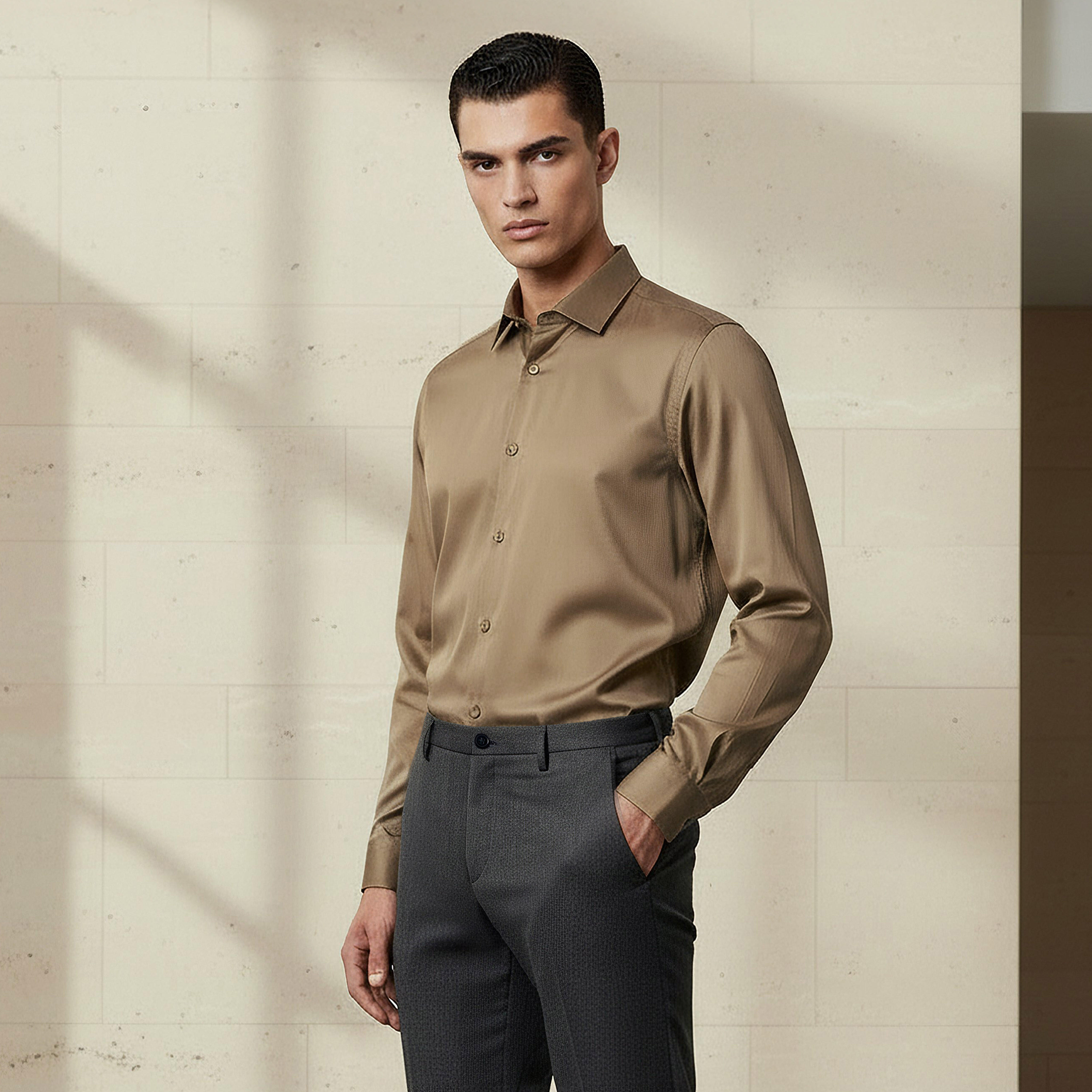Men Regular Fit Collared Long Sleeve Shirt-men-clothing-shirts-image-1